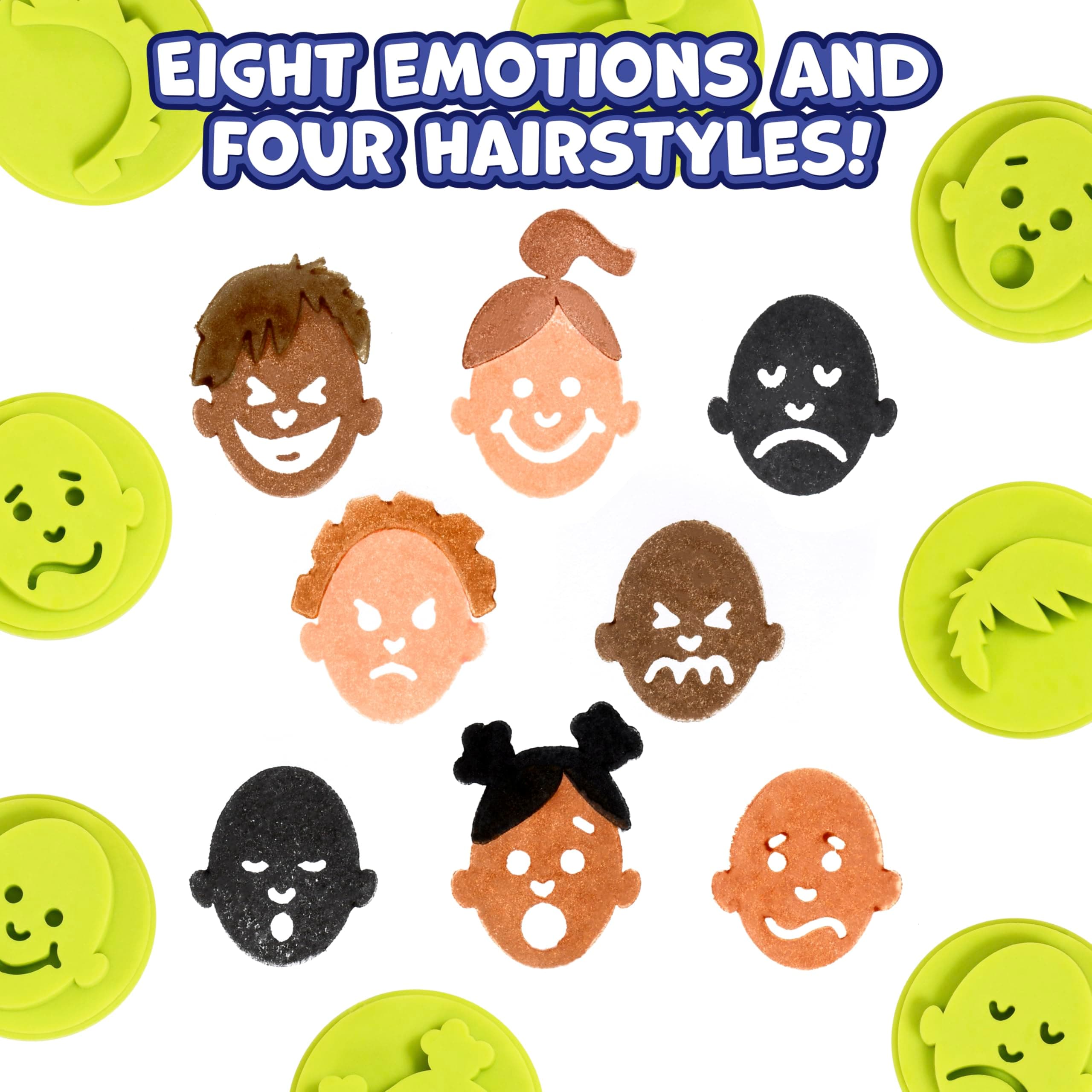 Ready 2 Learn Easy Grip Dough & Paint Stampers | Emotions | Set of 12 | Rubber S - Thumbnail 4