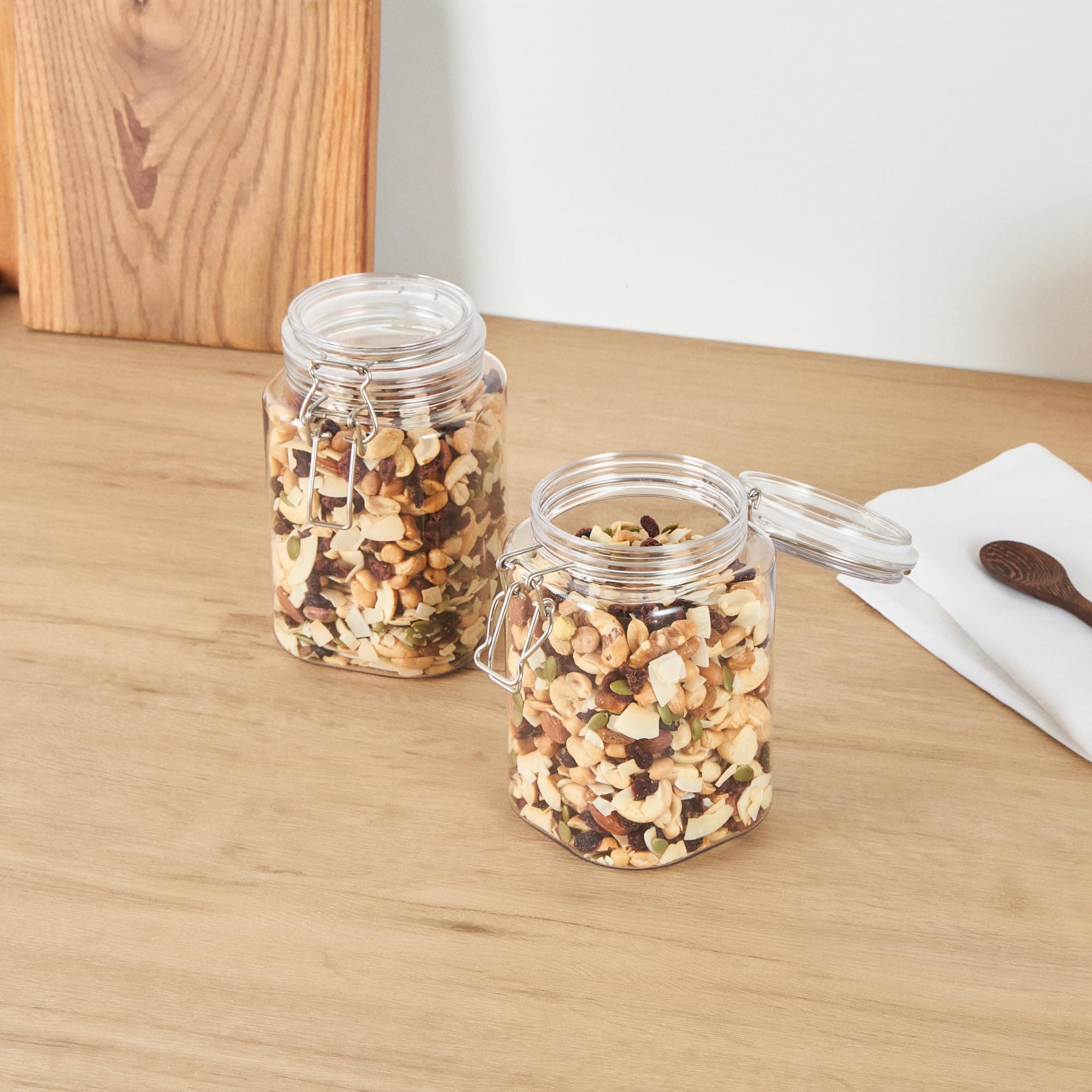 Met Lux 43 Ounce Hinged Food Storage Jars, 20 Airtight Jars With Lids - Rubber G - Thumbnail 7