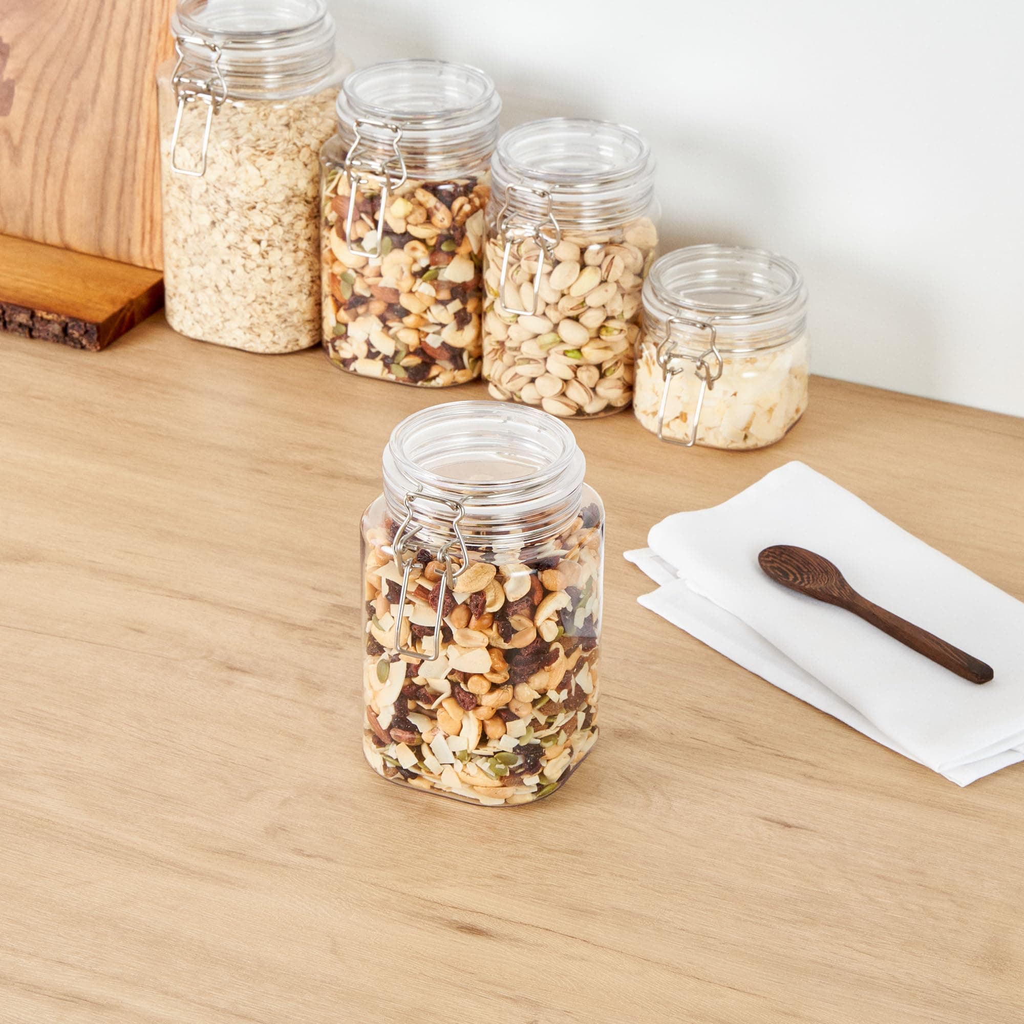 Met Lux 43 Ounce Hinged Food Storage Jars, 20 Airtight Jars With Lids - Rubber G - Thumbnail 6