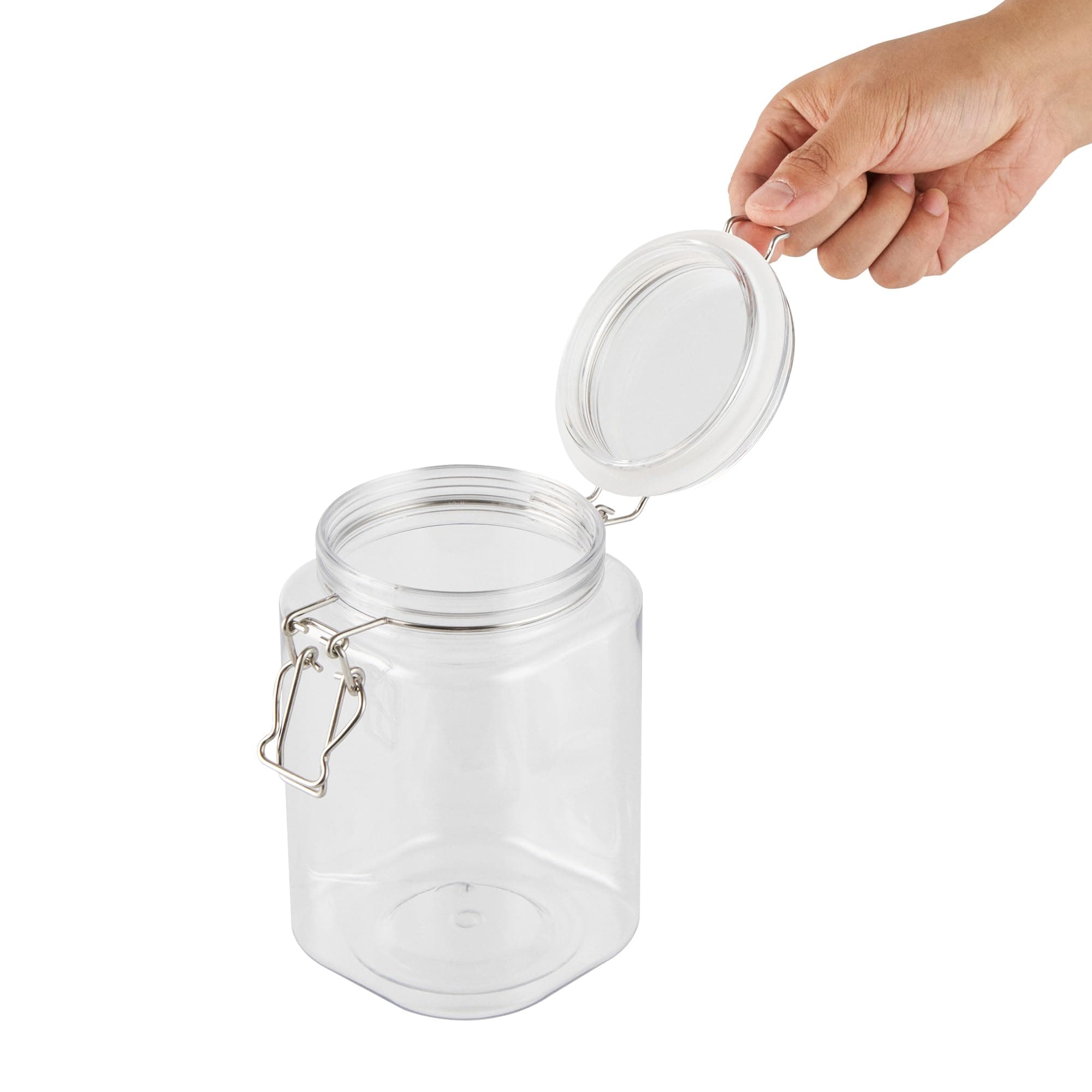 Met Lux 43 Ounce Hinged Food Storage Jars, 20 Airtight Jars With Lids - Rubber G - Thumbnail 9