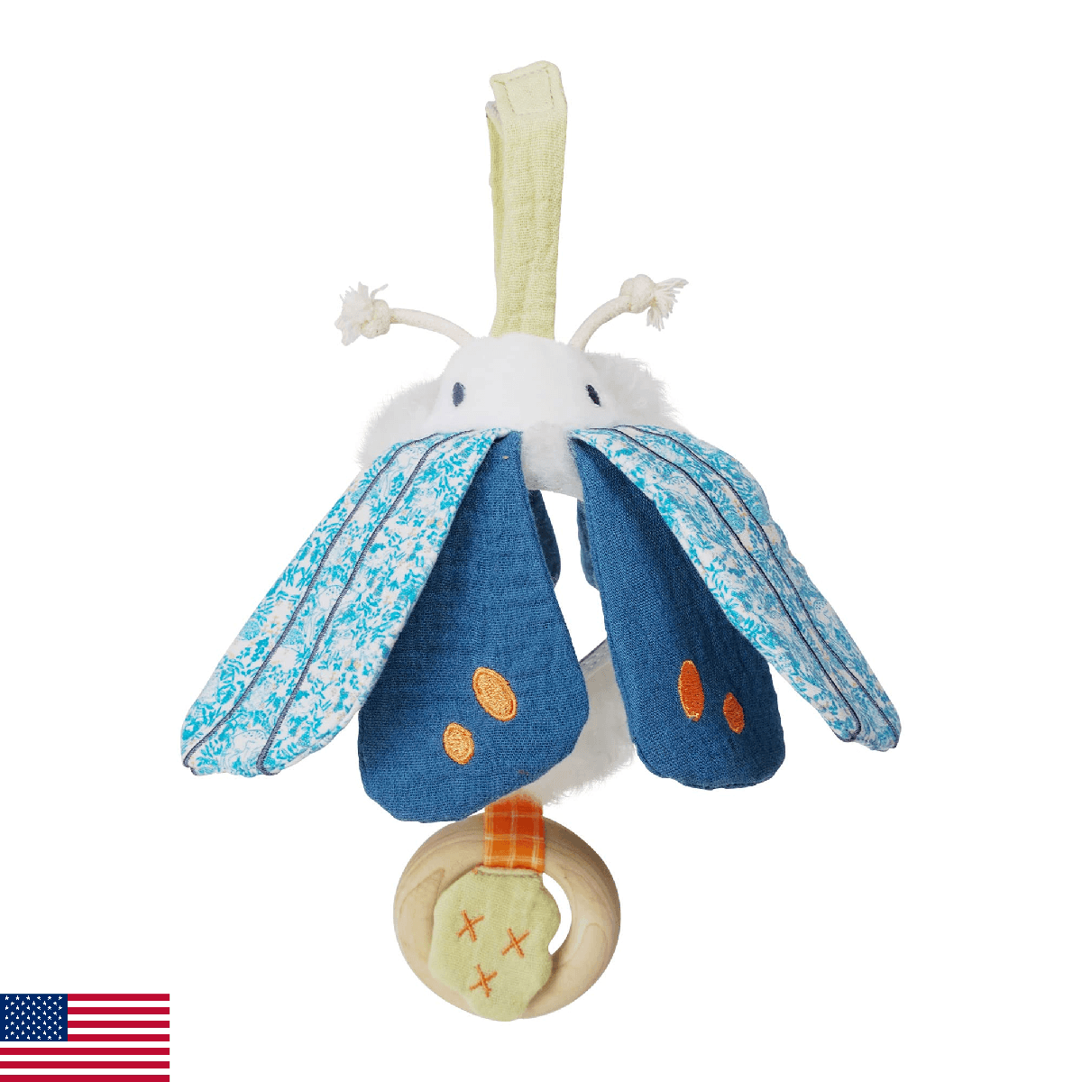 Manhattan Toy Folklore Plush Luna Moth Soft Tactile Baby Travel Toy with Crinkle - Image 1