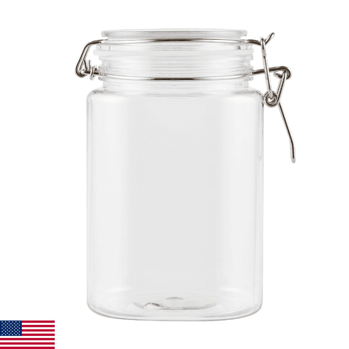 Met Lux 43 Ounce Hinged Food Storage Jars, 20 Airtight Jars With Lids - Rubber G - Image 1