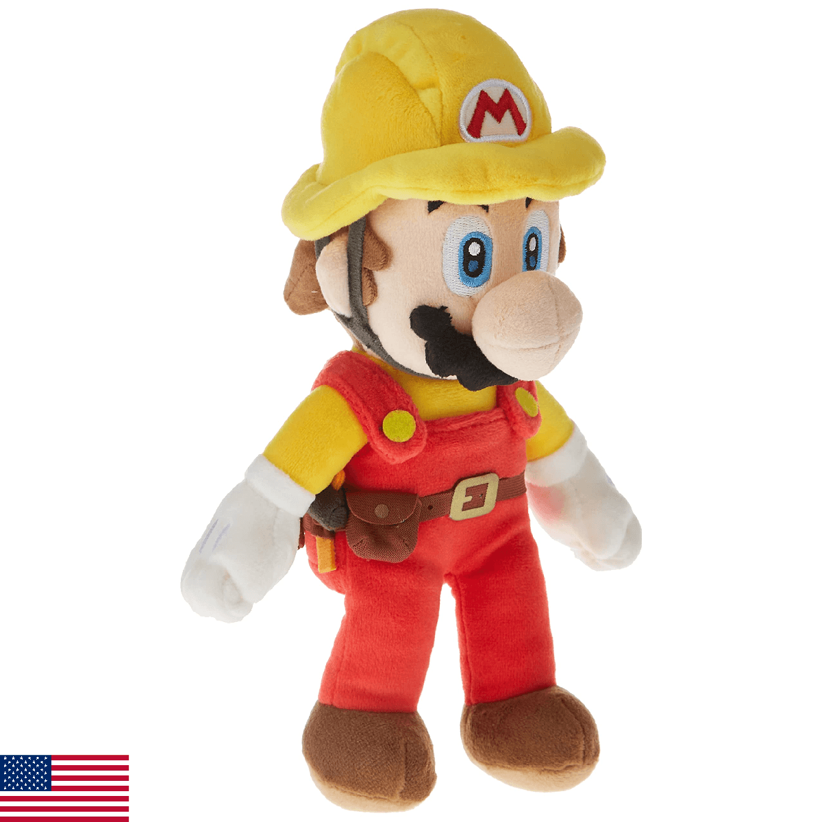 Little Buddy 1731 Super Mario Maker 2 - Builder Mario Plush, 9.5", Yellow - Image 1