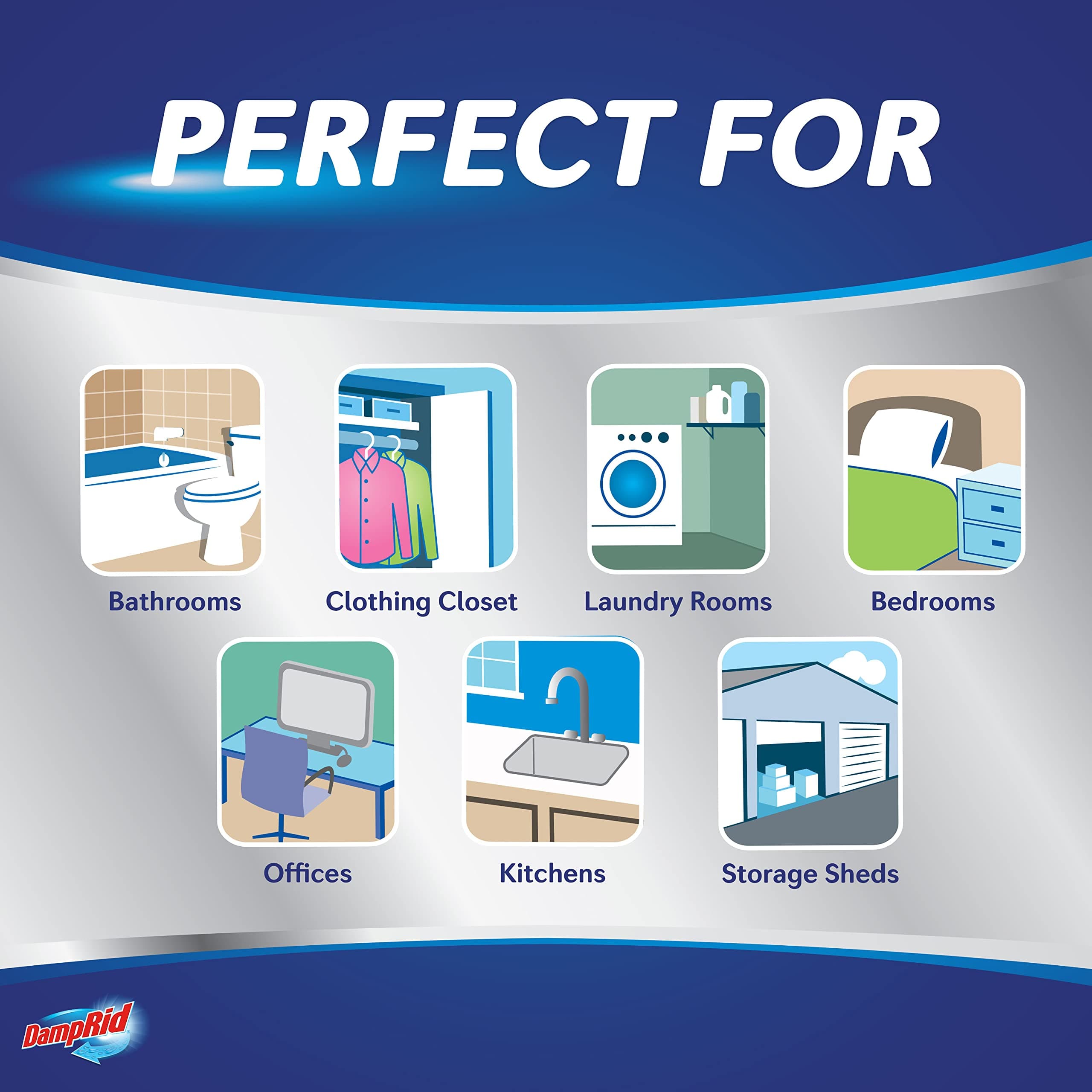 DampRid Refillable Moisture Absorber 11oz 6-Pack Fresh Scent Odor Eliminator - Thumbnail 5