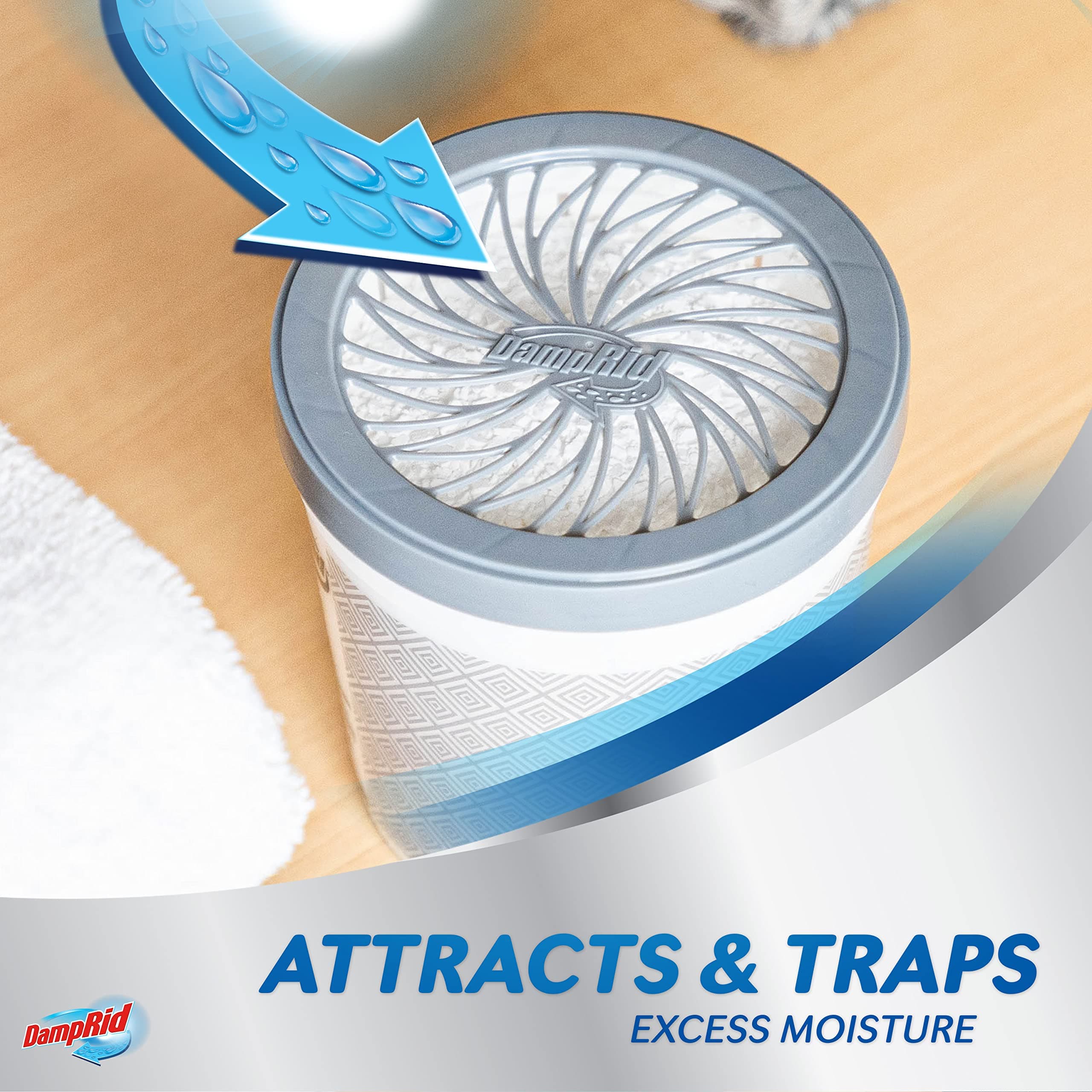 DampRid Refillable Moisture Absorber 11oz 6-Pack Fresh Scent Odor Eliminator - Thumbnail 2