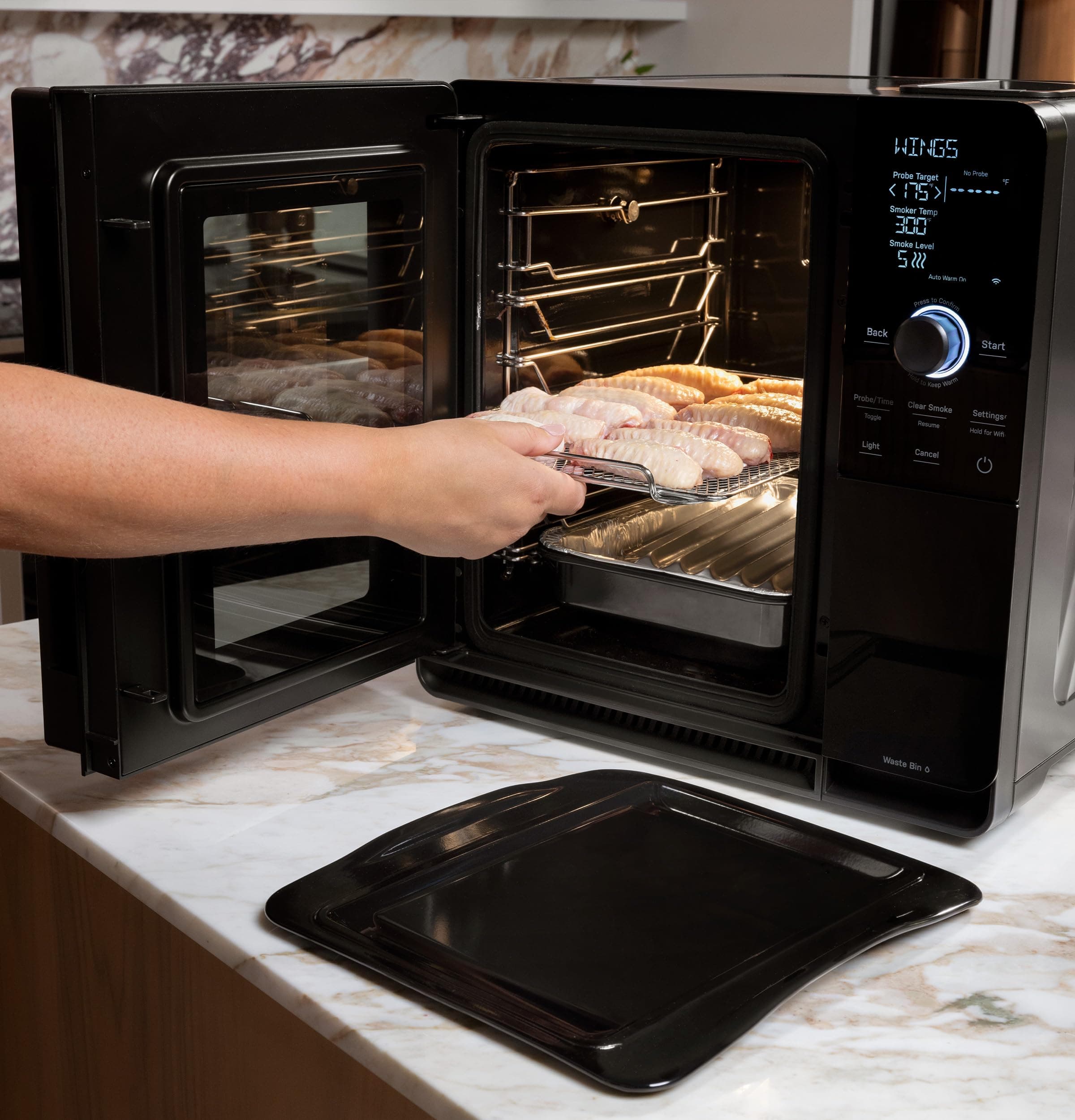 GE Profile Indoor Smoker Prep Tray, Compatible with Smoker Wire Rack, Dishwasher - Thumbnail 3