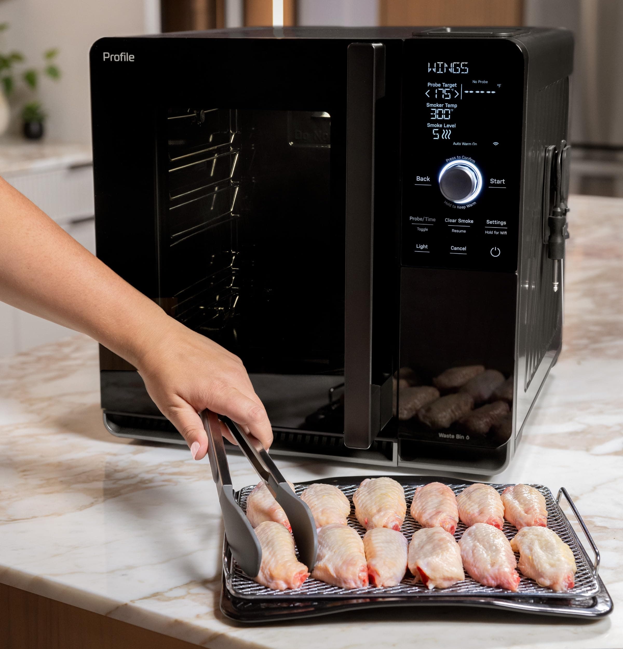 GE Profile Indoor Smoker Prep Tray, Compatible with Smoker Wire Rack, Dishwasher - Thumbnail 2