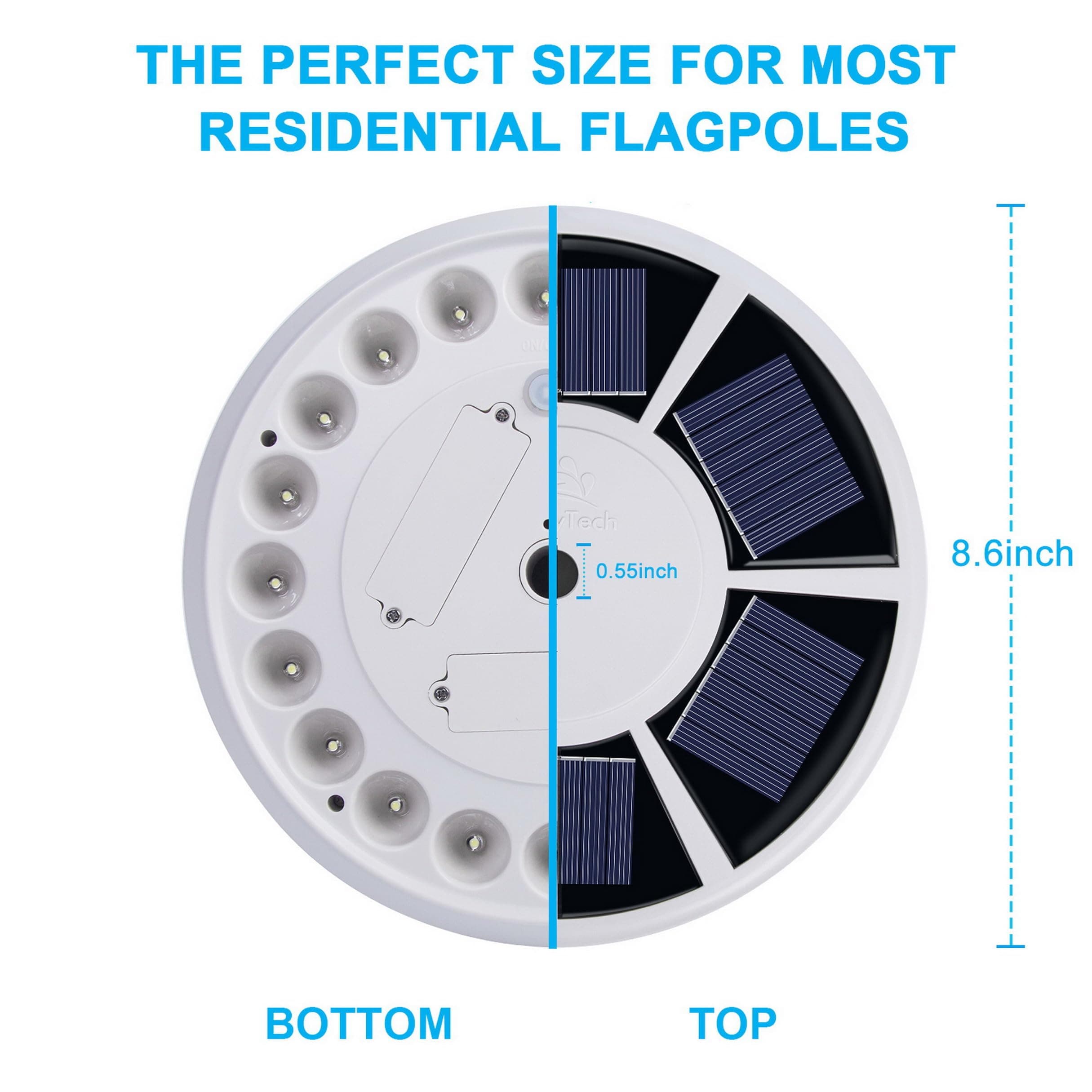 Sunnytech Solar Power Flag Pole Flagpole Light Auto Active Green Energy Factory - Thumbnail 5