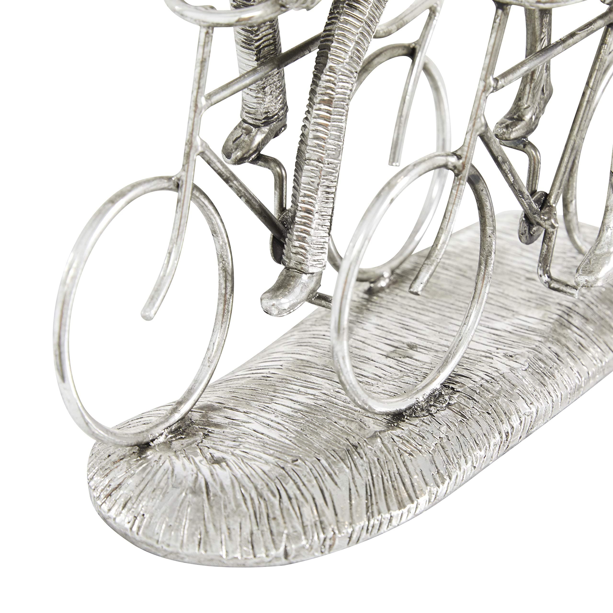 Deco 79 Polystone People Sculpture with Bike, 11" x 5" x 10", Silver - Thumbnail 6