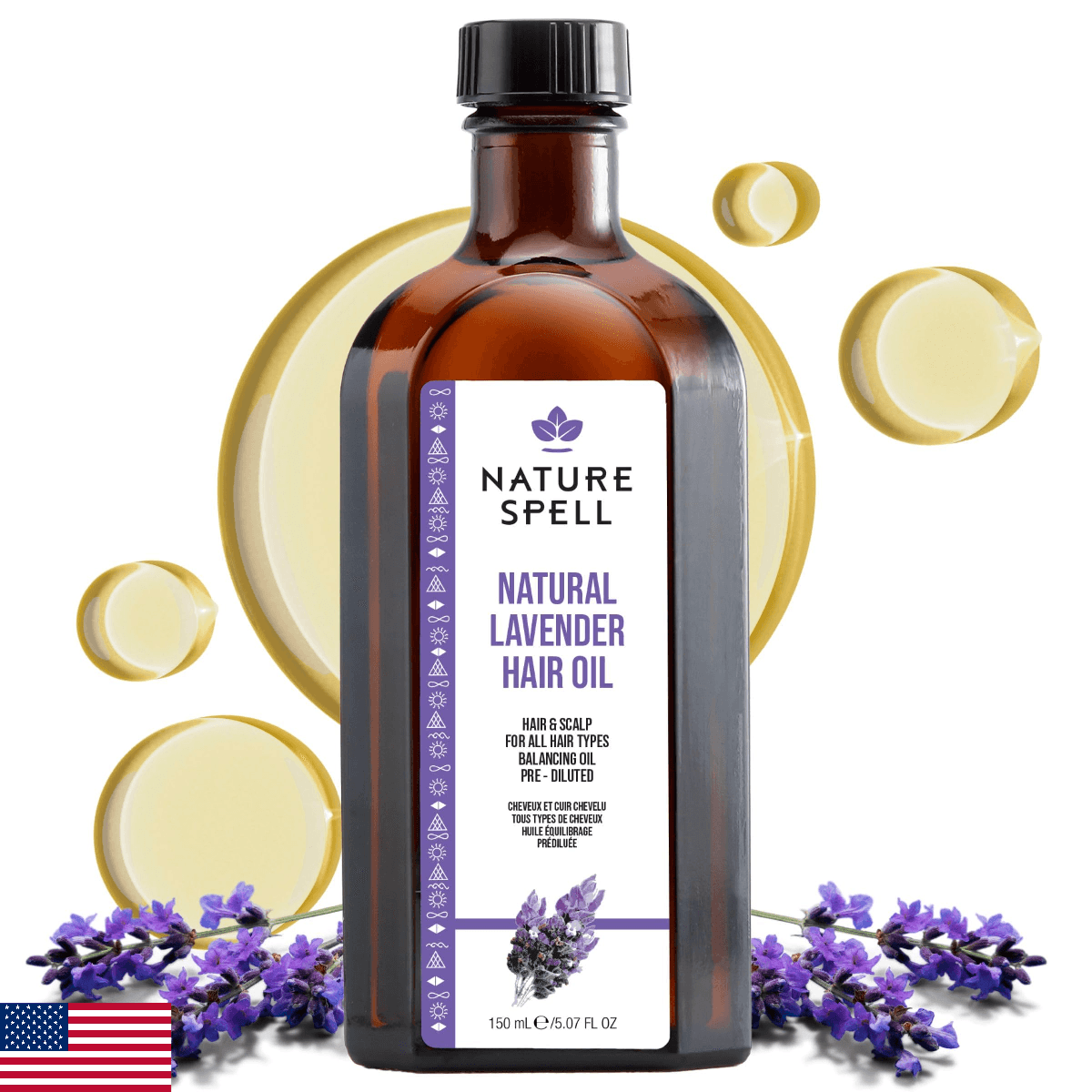 Nature Spell Lavender Oil for Hair Growth, Pre-Diluted Scalp Oil to Reduce Dandr - Image 1
