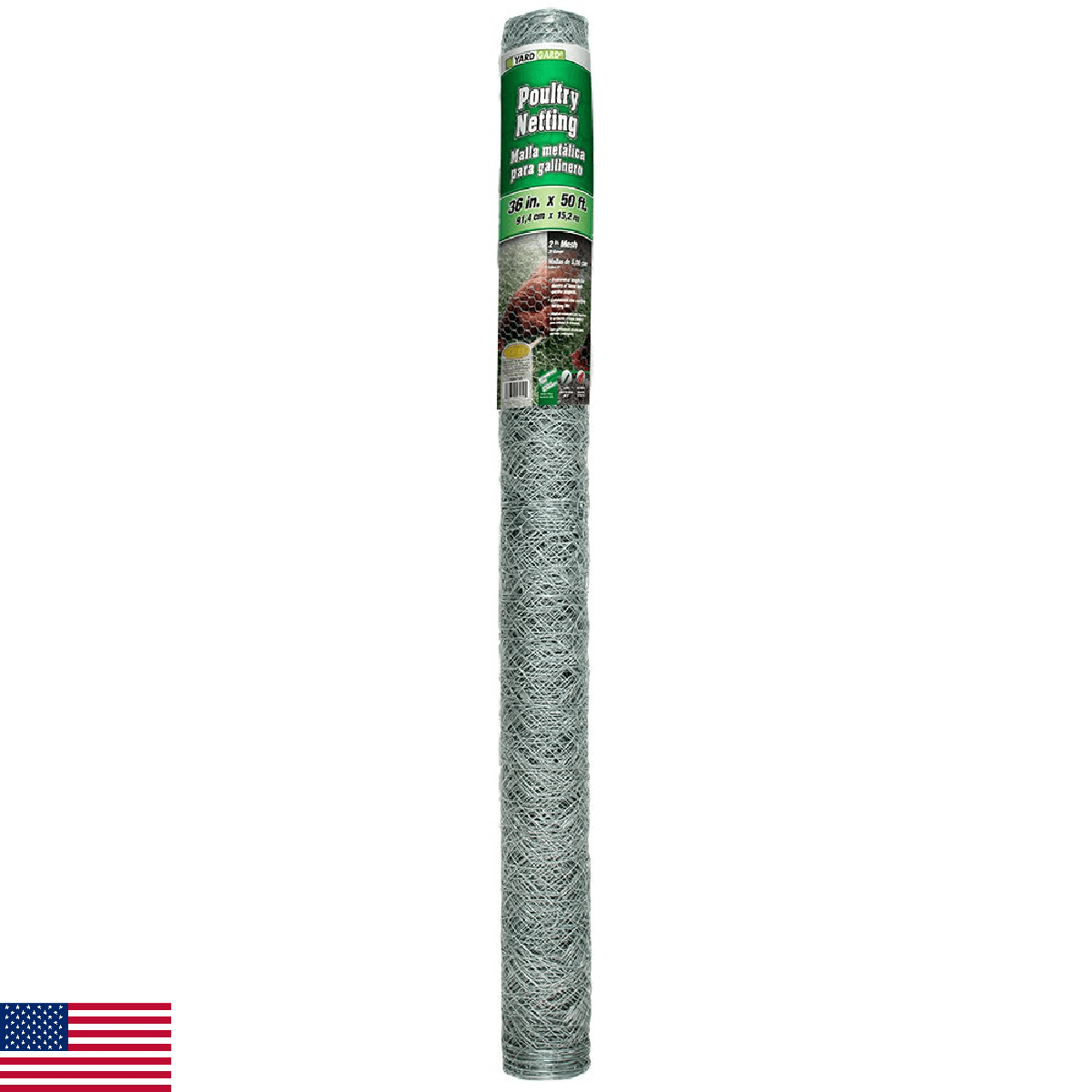 YARDGARD – 2 Inch Twisted Mesh Poultry Netting – 36 Inches by 50 Feet – Galvaniz - Image 1