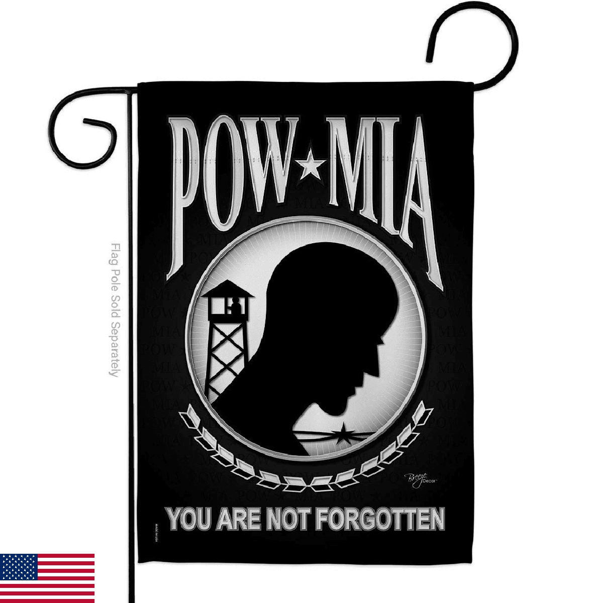 POW MIA Garden Flag Home Decor Armed Forces Decorations United State American De - Image 1