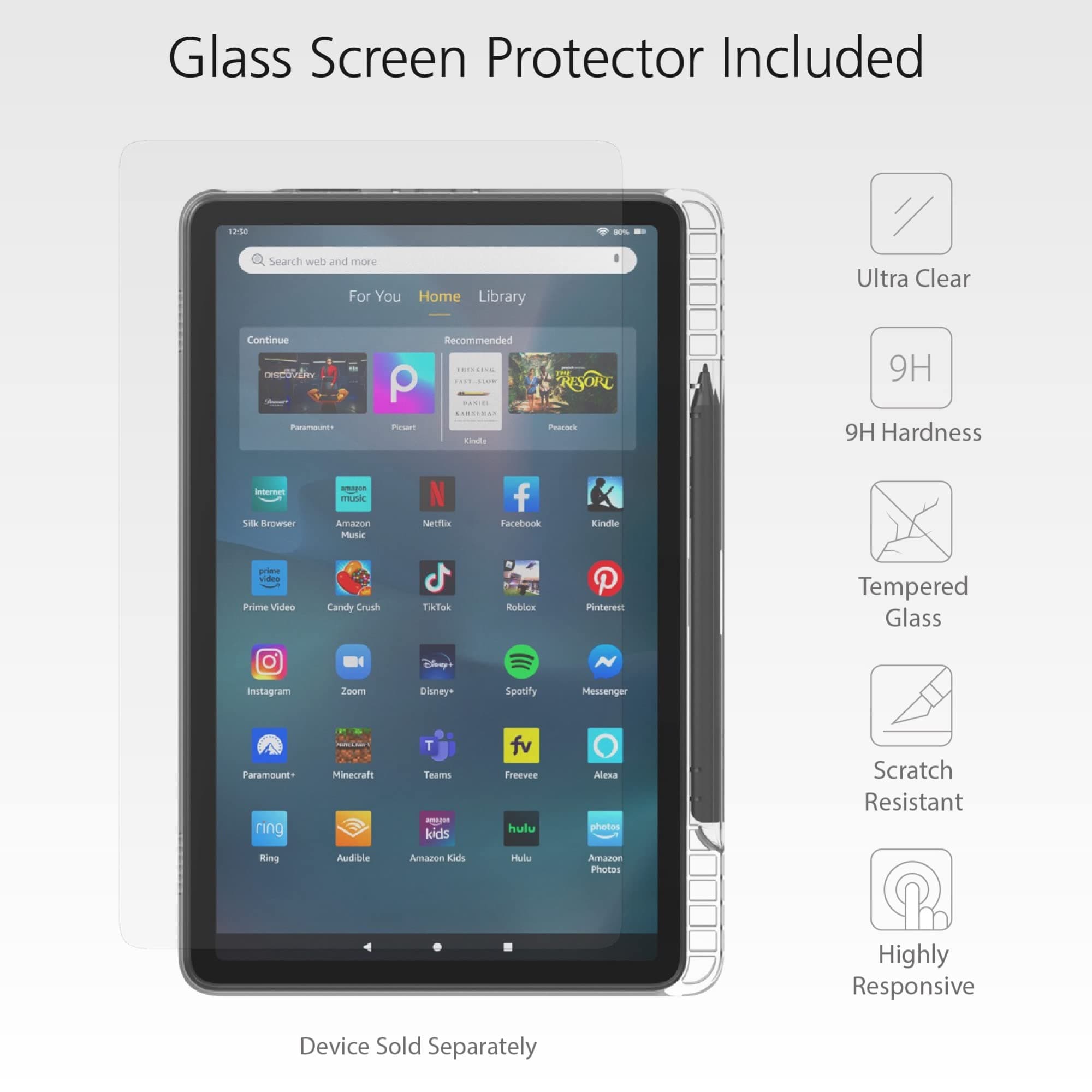Made for Amazon Clear Case and Screen Protector for Amazon Fire Max 11 (2023 Rel - Thumbnail 3