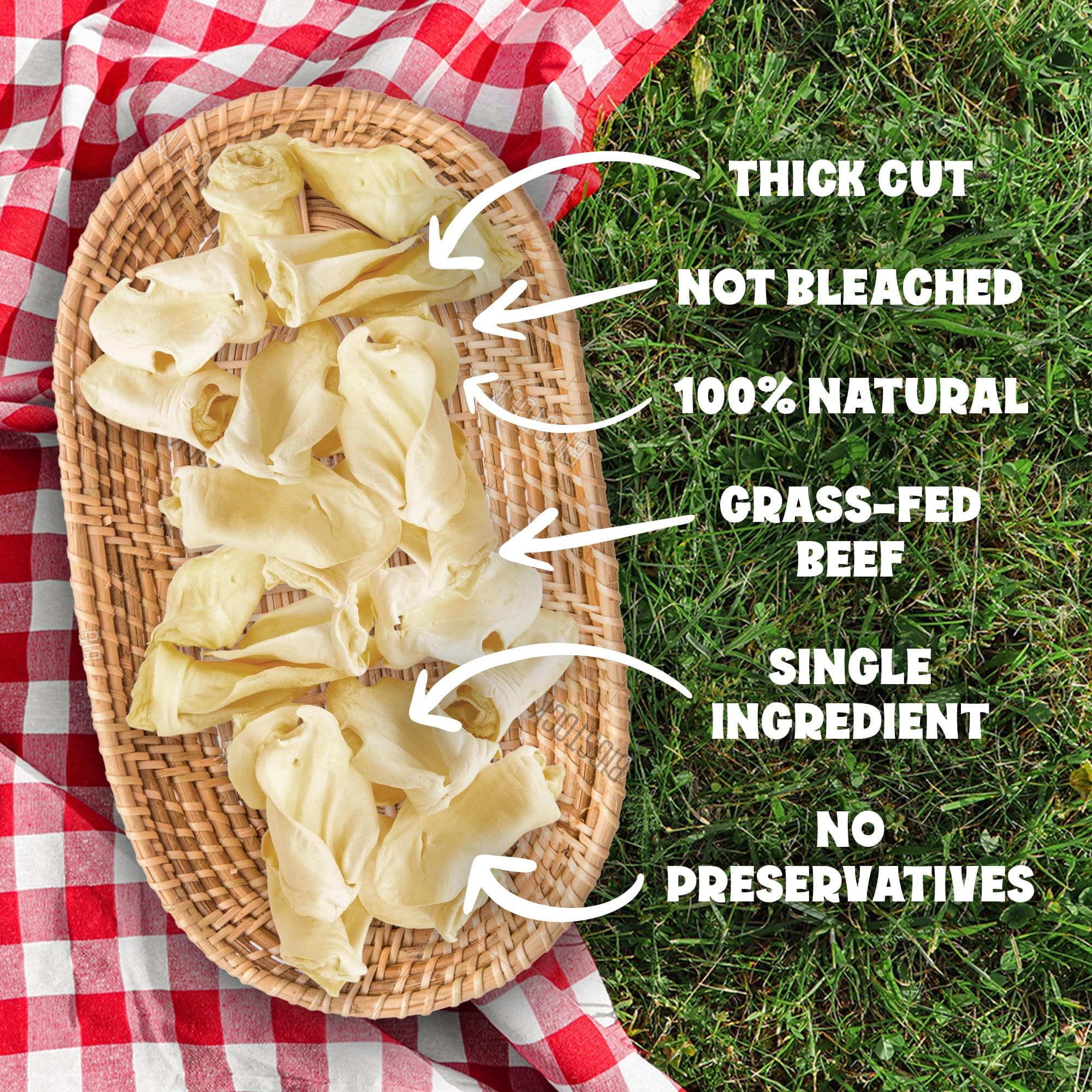 Cows Ears for Dogs, Thick and Large Dog Ears, Single Ingredient and No Odor Cow - Thumbnail 2