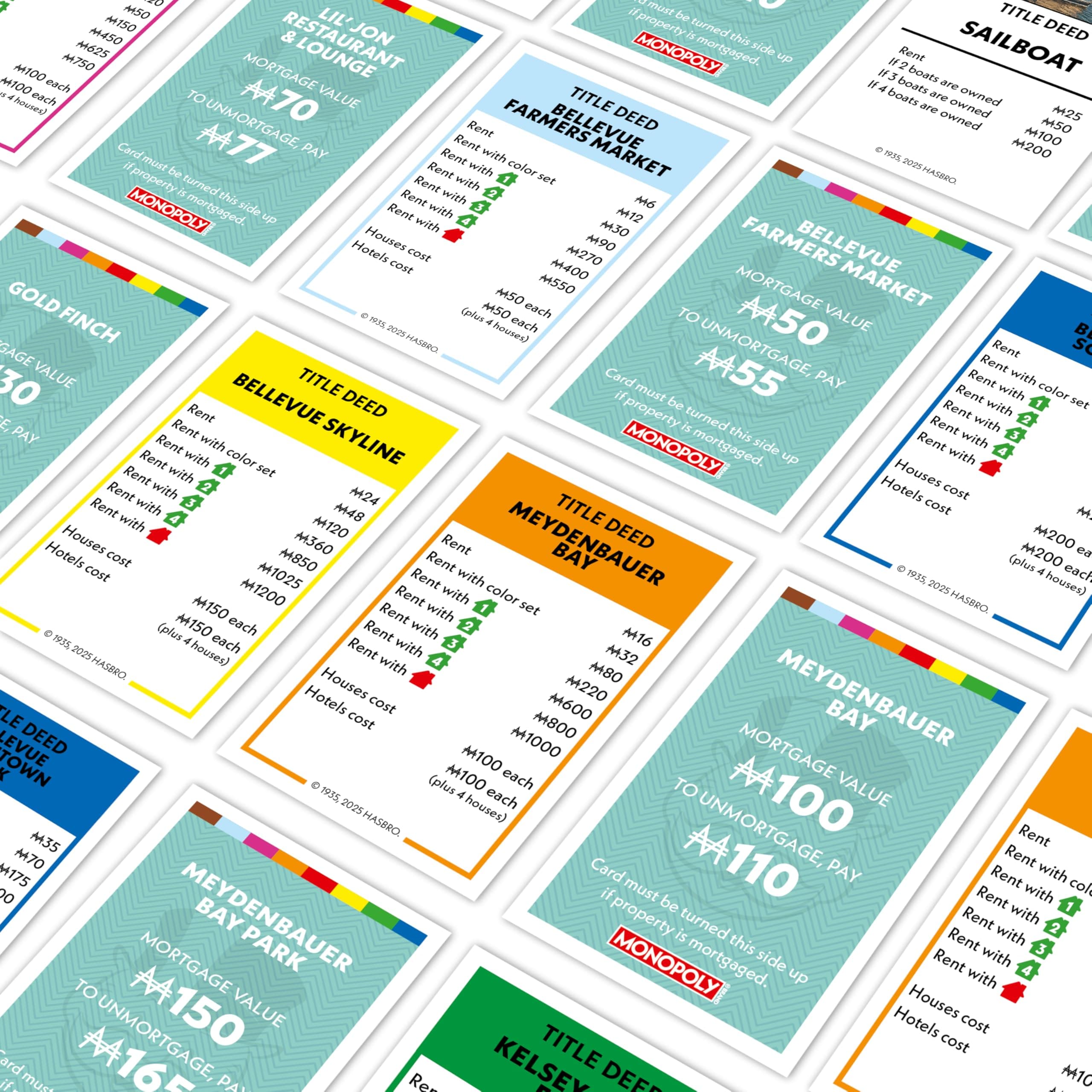 Monopoly Board Game – Bellevue, WA Edition: 2-6 Players Family Board Games for K - Thumbnail 6