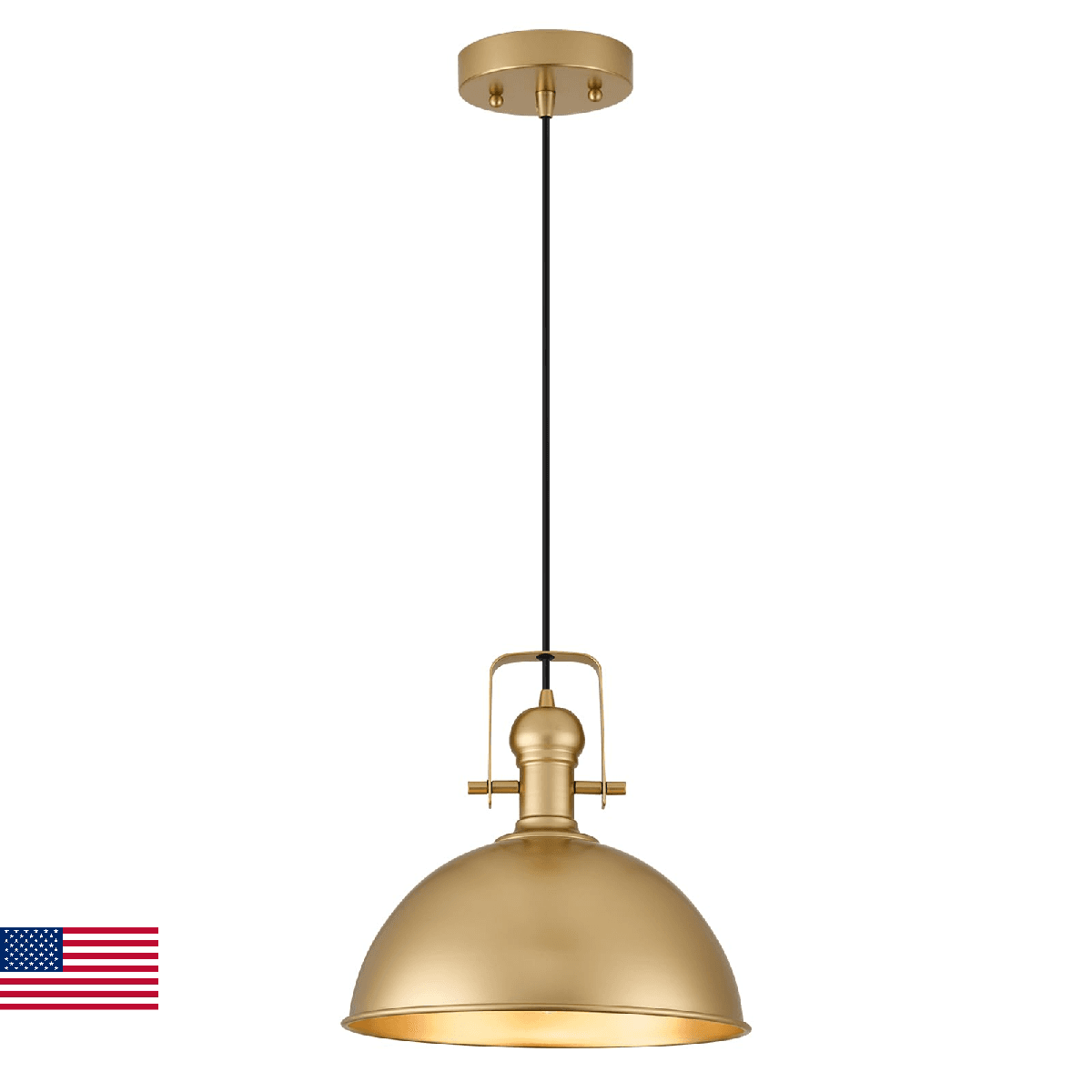 ALAISLYC 12 Inch Gold Farmhouse Pendant Lights Matte Pendant Lights for Kitchen - Image 1