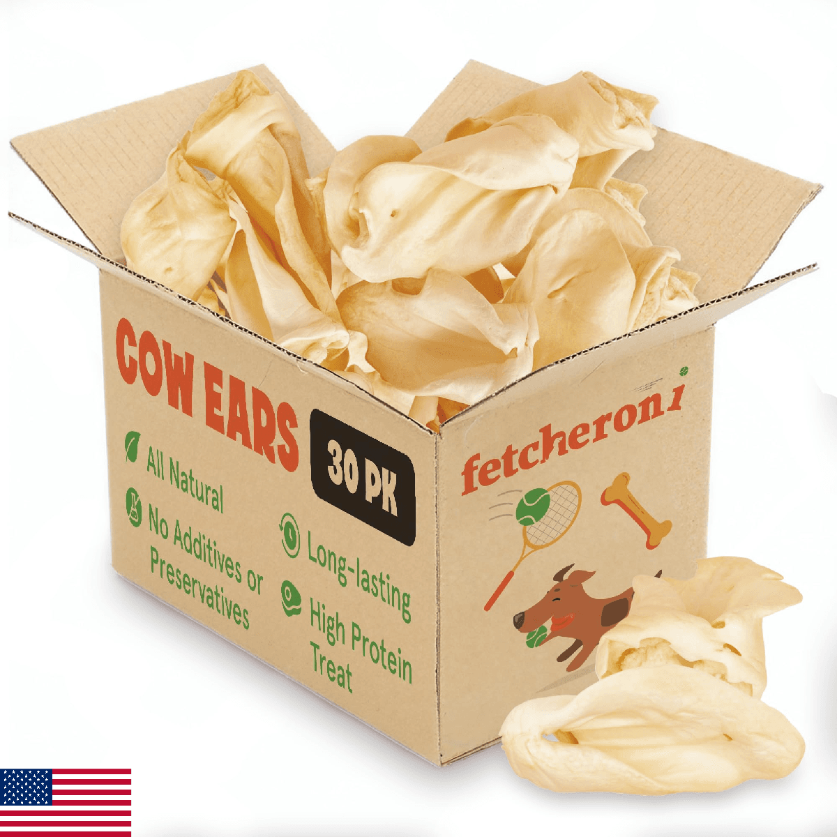 Cows Ears for Dogs, Thick and Large Dog Ears, Single Ingredient and No Odor Cow - Image 1