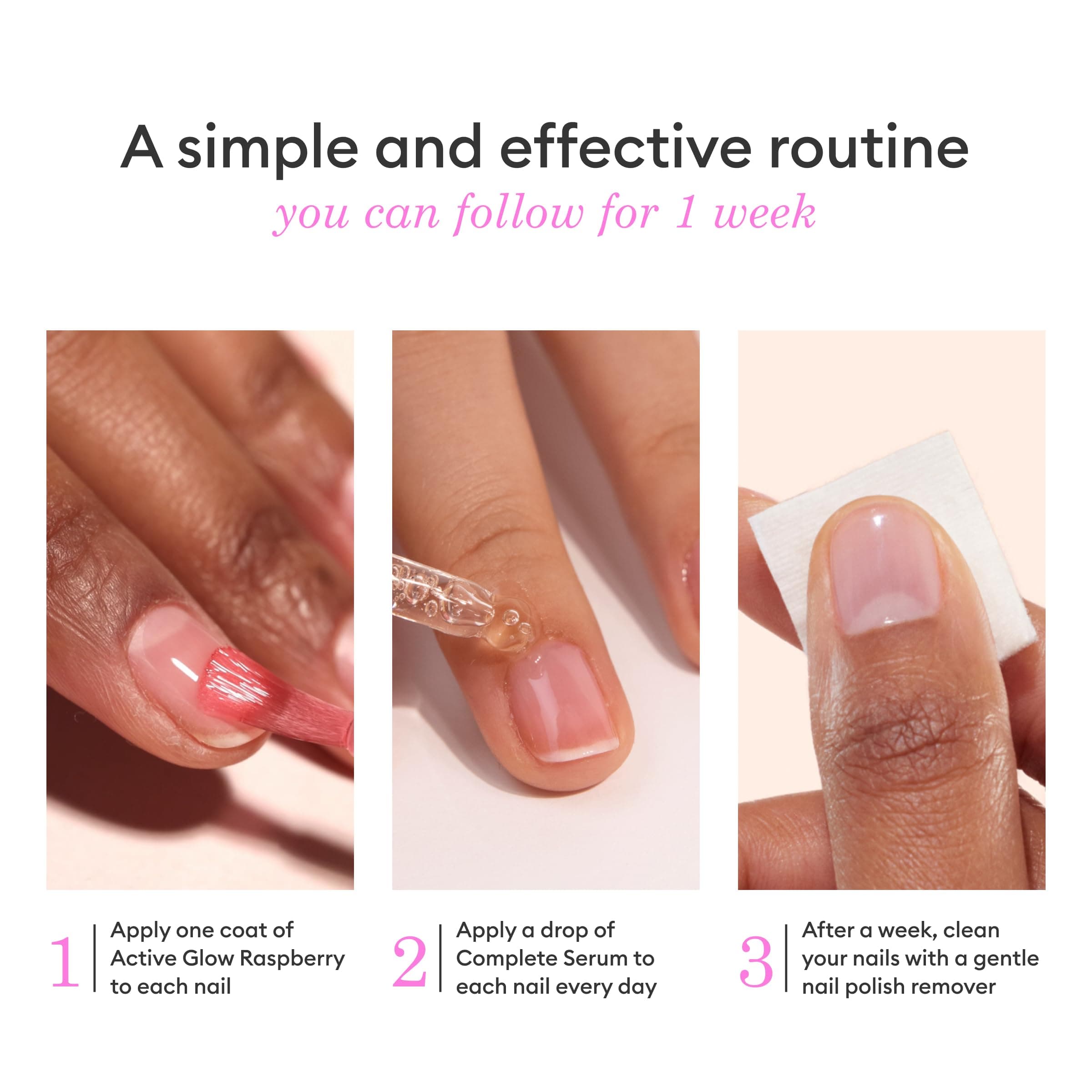 Manucurist Healthy Glow Duo - Active Glow Raspberry (Pink) Repairing Nail Polish - Thumbnail 6