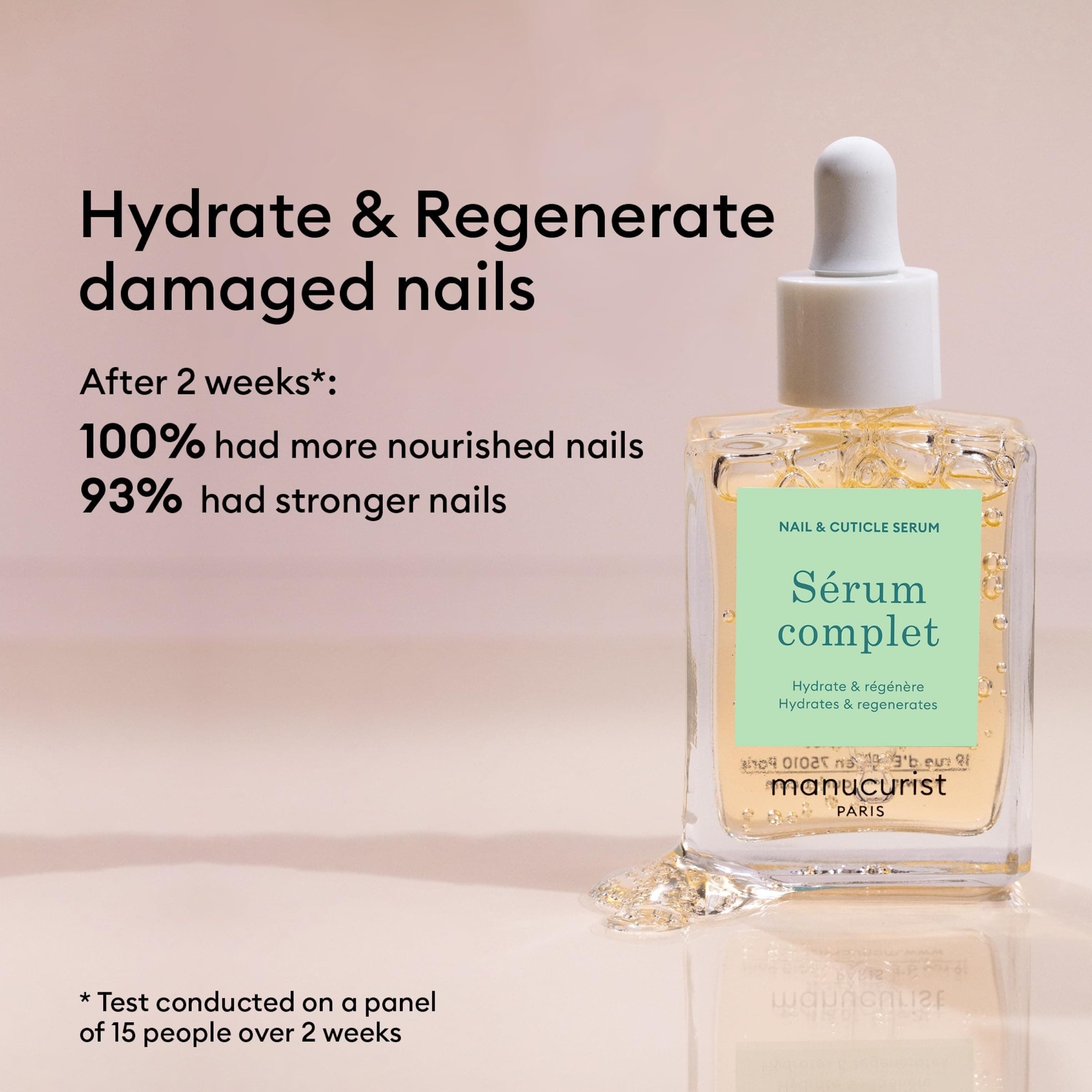 Manucurist Healthy Glow Duo - Active Glow Raspberry (Pink) Repairing Nail Polish - Thumbnail 5