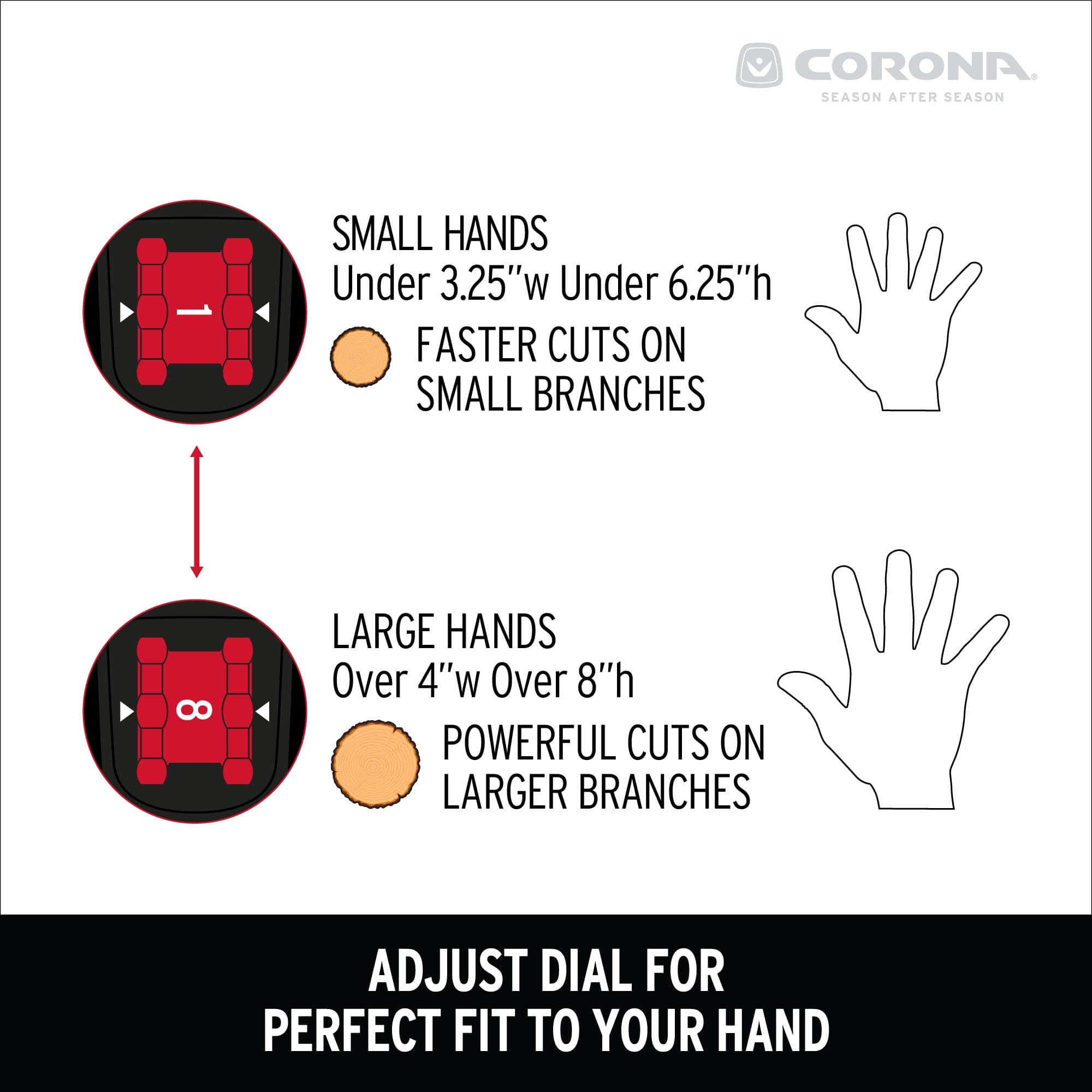 Corona Clipper BP 4214D Flex Dial Bypass Pruner With Comfort Gel Grips, 3/4 Inch - Thumbnail 3