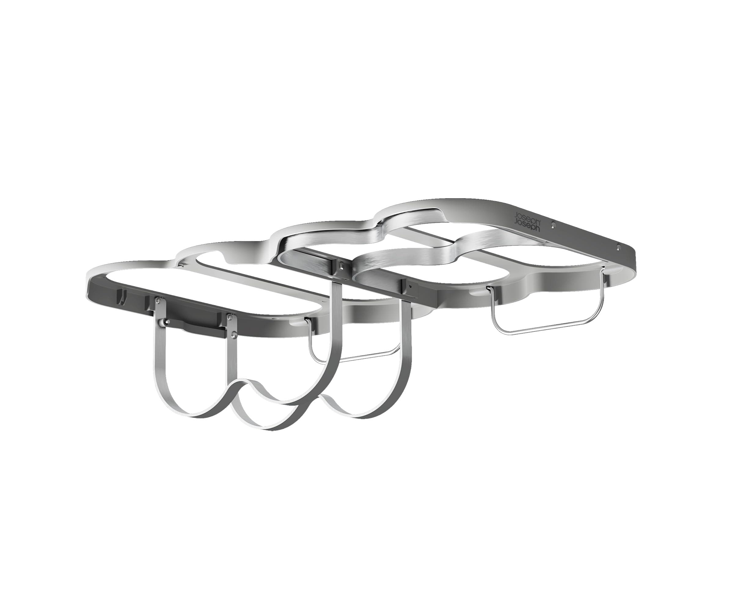 Joseph Joseph Cradle Wine Bottle Organizer, Under Cabinet Mount, Folding Steel R - Thumbnail 2