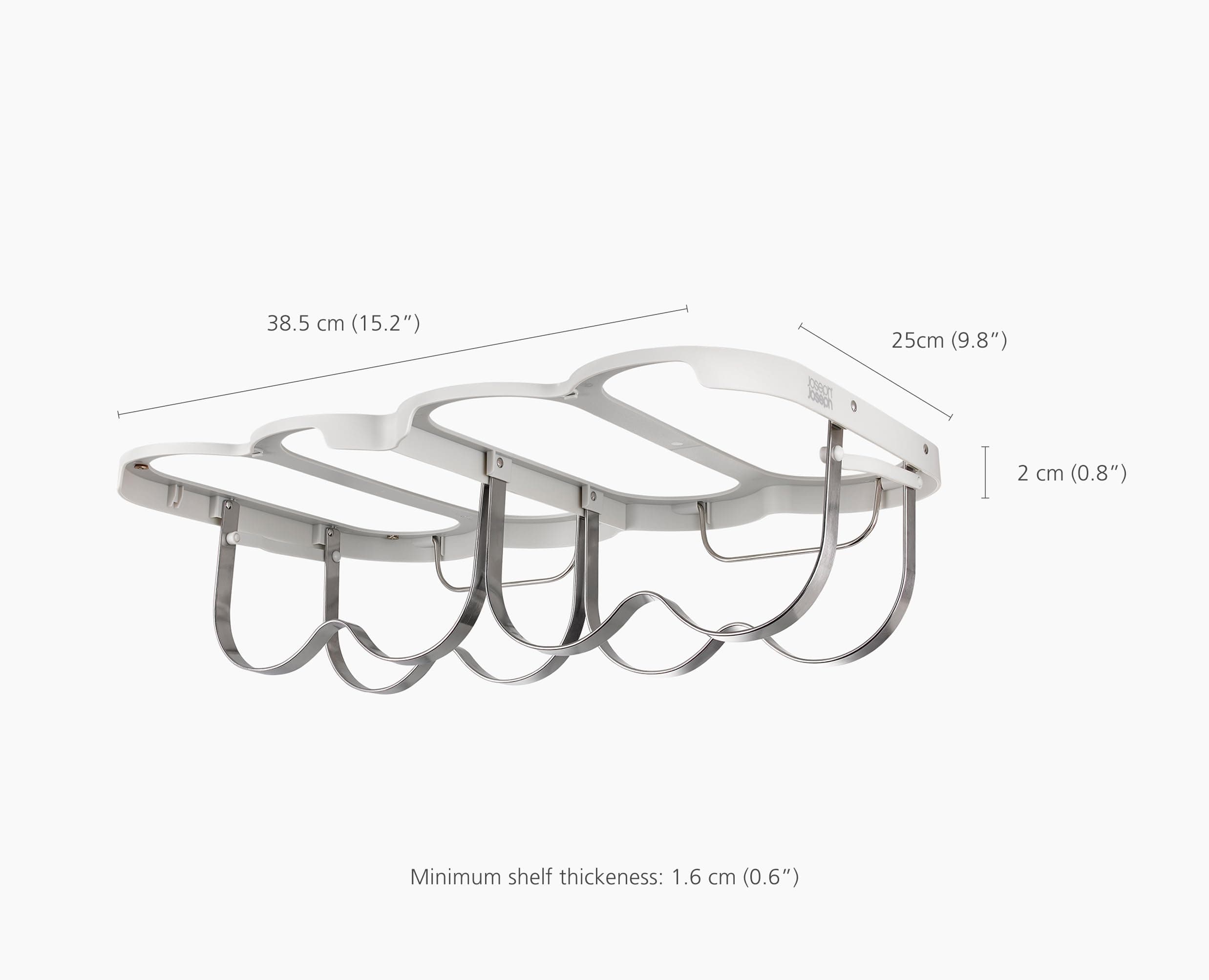 Joseph Joseph Cradle Wine Bottle Organizer, Under Cabinet Mount, Folding Steel R - Thumbnail 4