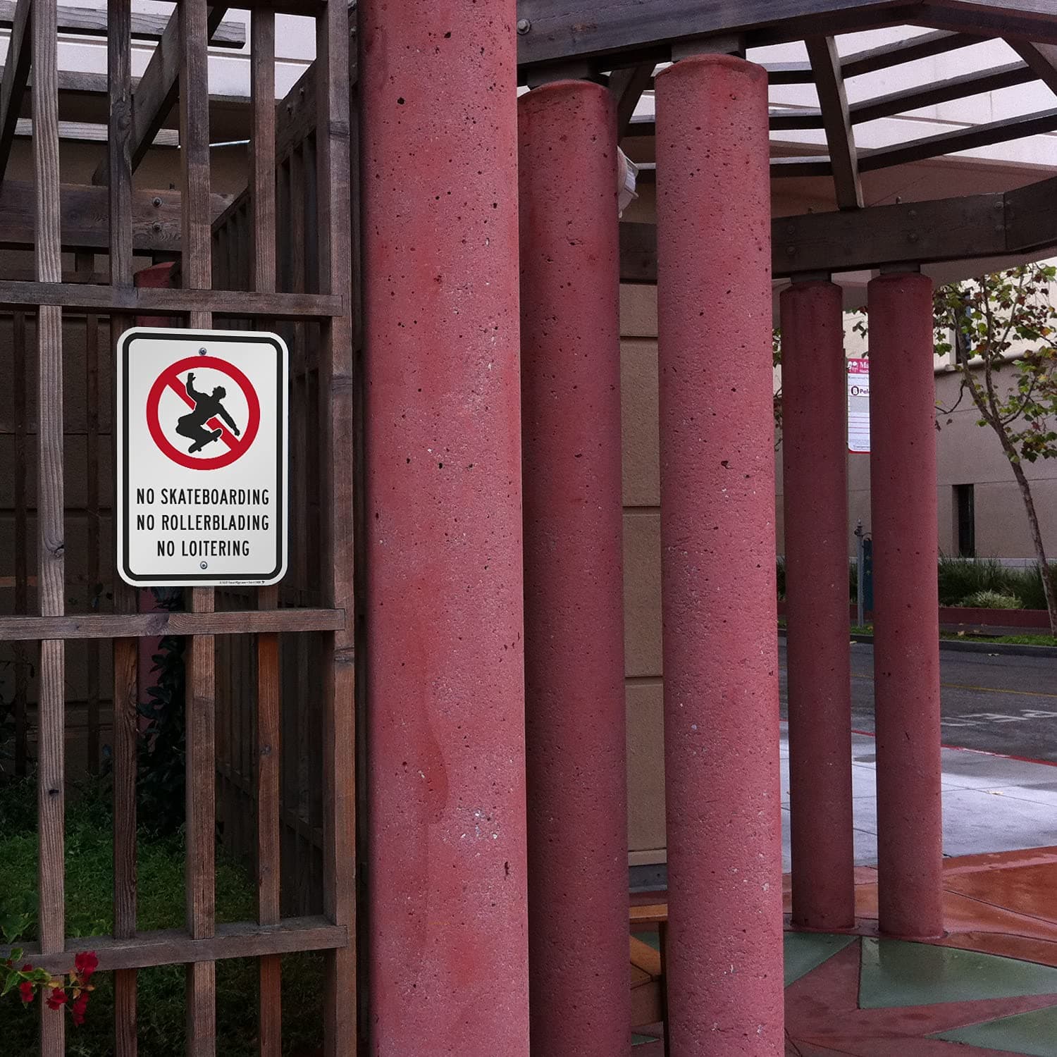 SmartSign 18 x 12 inch “No Skateboarding, No Rollerblading, No Loitering” Metal - Thumbnail 3