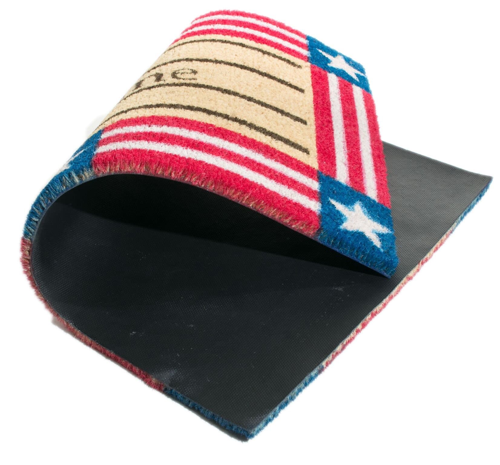 Imports Decor Welcome Stars and Stripes Vinyl Backed Coir Doormat, 30 by 18 by 1 - Thumbnail 3