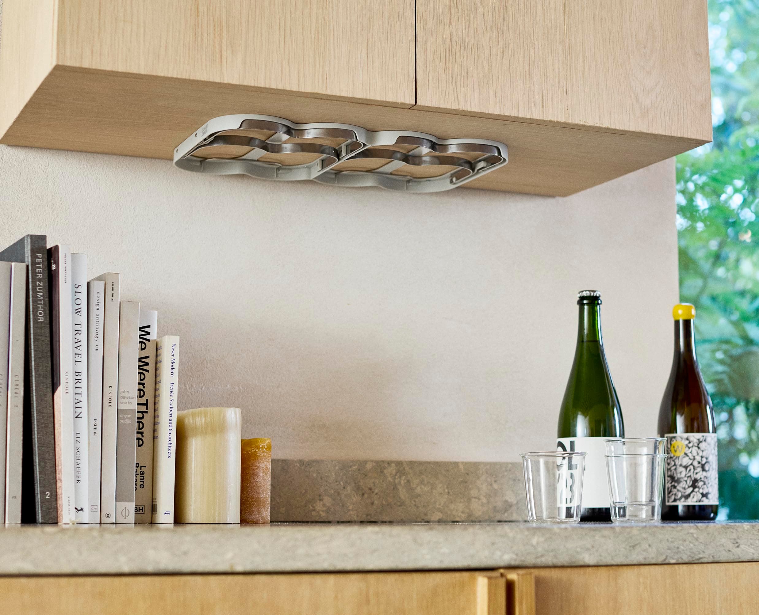 Joseph Joseph Cradle Wine Bottle Organizer, Under Cabinet Mount, Folding Steel R - Thumbnail 6