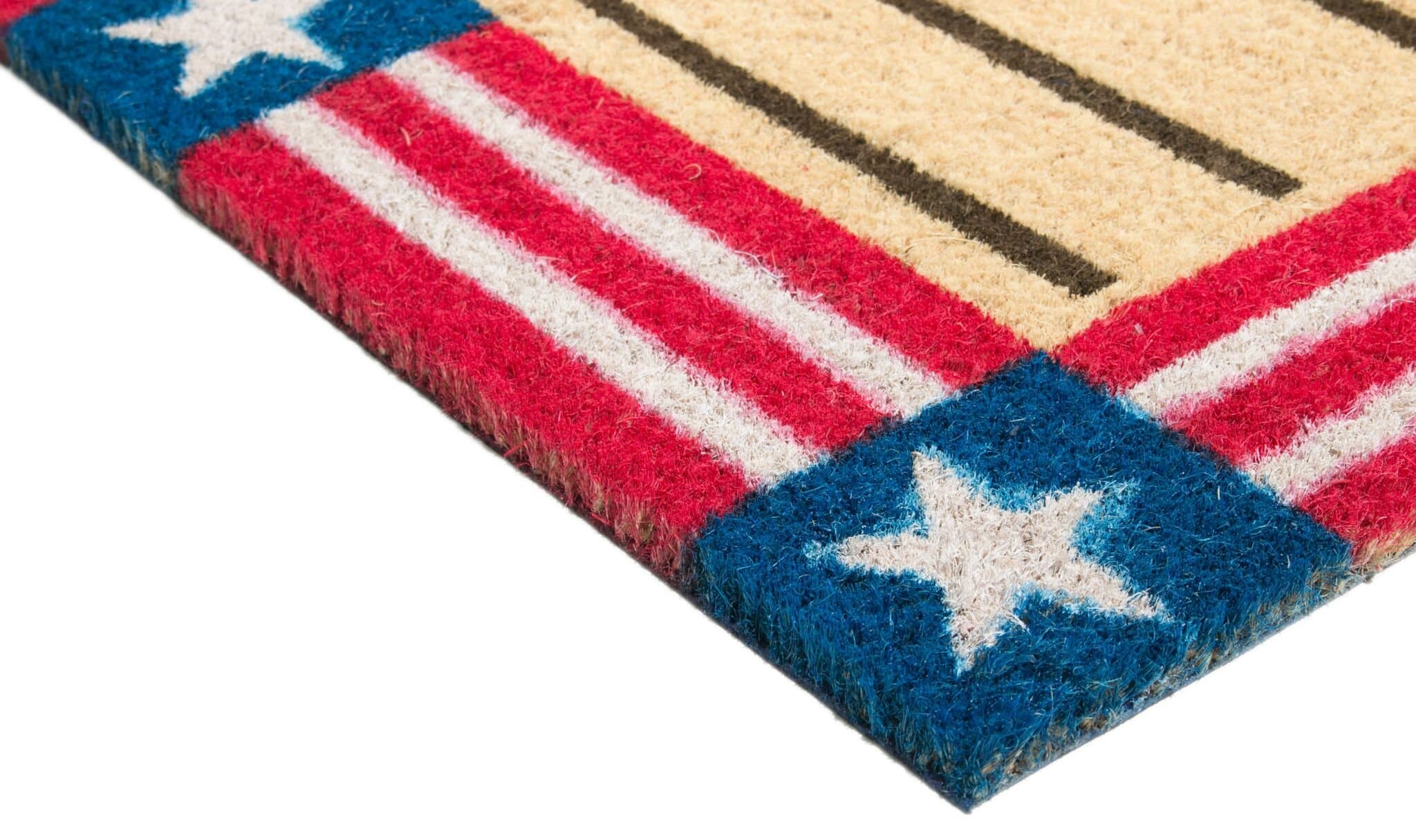 Imports Decor Welcome Stars and Stripes Vinyl Backed Coir Doormat, 30 by 18 by 1 - Thumbnail 4