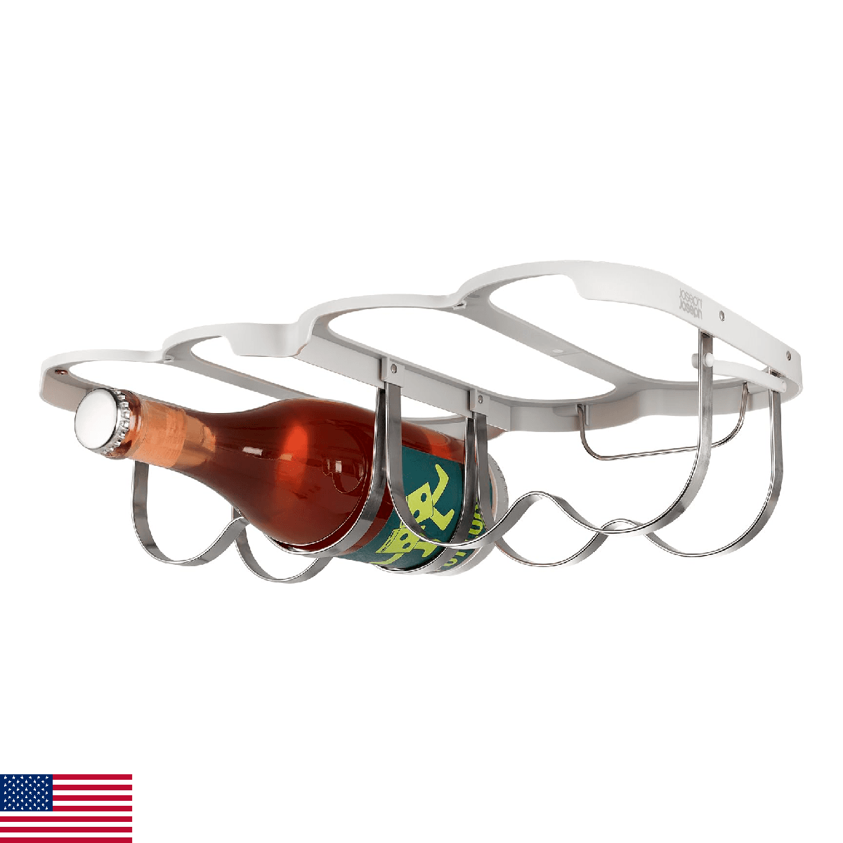 Joseph Joseph Cradle Wine Bottle Organizer, Under Cabinet Mount, Folding Steel R - Image 1