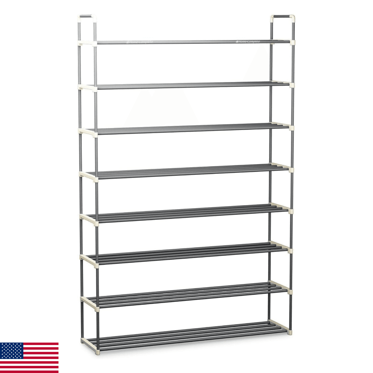 Home-Complete 8-Tier Shoe Rack Shoe Organizer Closet Bathroom Entryway Gray Hold - Image 1