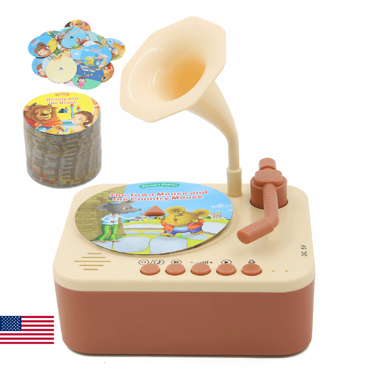 Kids Phonograph with 99 Cards, Toddler Record Player, Story & Music Player, Kids - Image 1