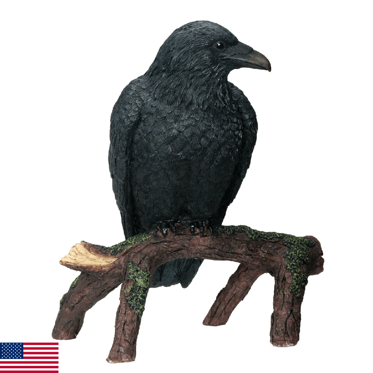 YTC Summit International Black Raven Bird on Tree Branch Figurine Crow Gothic De - Image 1