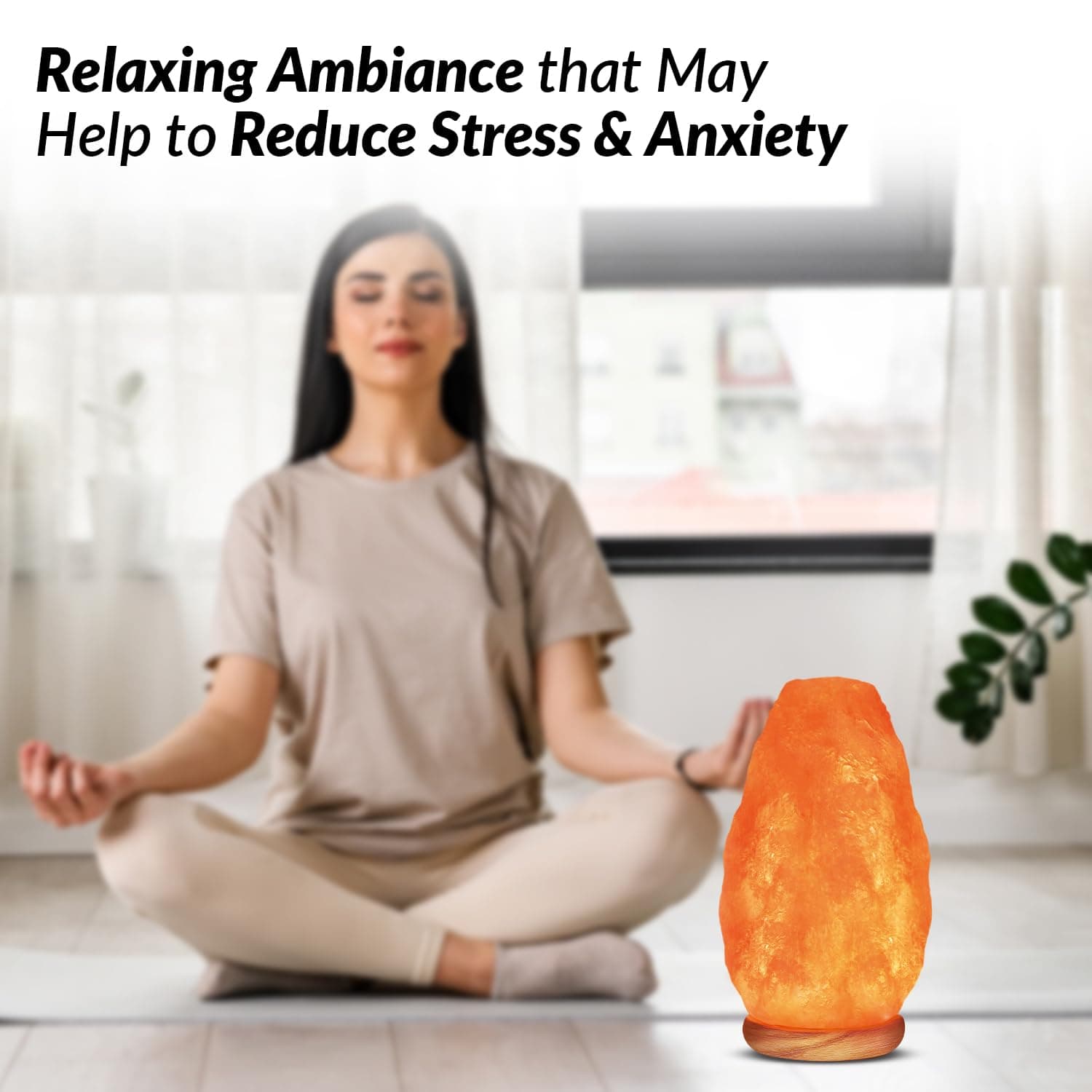 WBM Salt Lamp - USB Himalayan Salt Lamp with Touch Dimmer Control, Natural Pink - Thumbnail 9