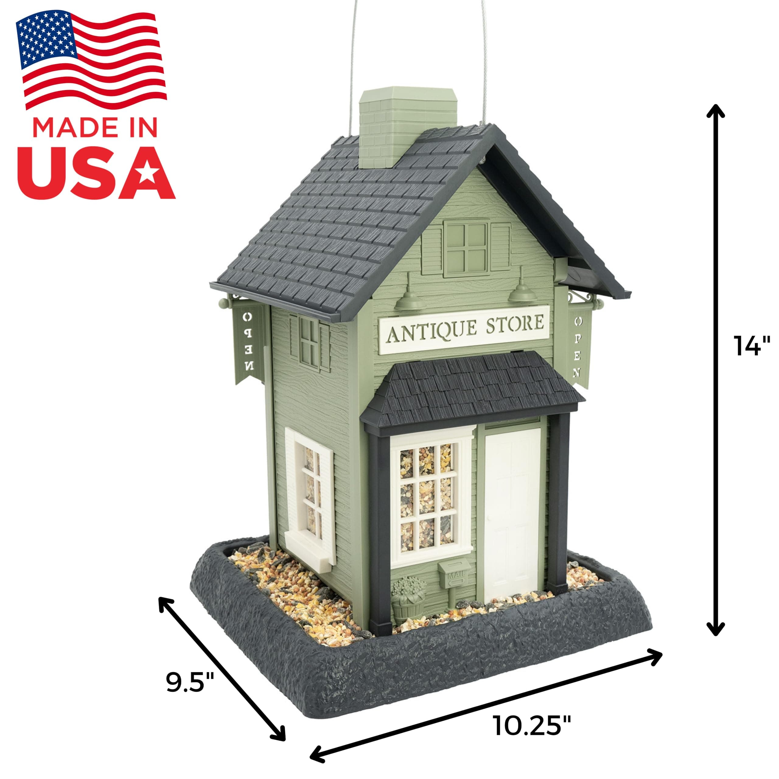 North States Village Collection - Antique Store Birdfeeder for Outdoors, Holds 6 - Thumbnail 6