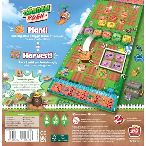 Garden Rush Board Game - 2-Player Vegetable Garden Battle, Tile Placement Strate - Thumbnail 2
