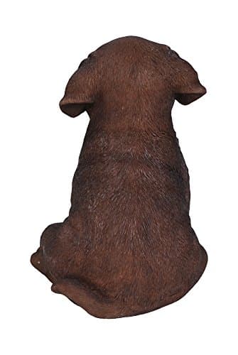 Hi-Line Gift Ltd Labrador Puppy Statue, Chocolate Brown - Thumbnail 2
