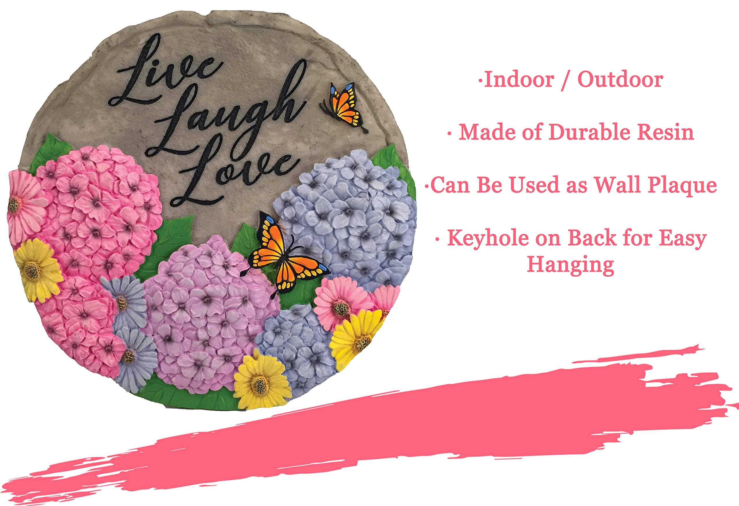 Spoontiques 13238 Live Laugh Love Stepping Stones, Multicolored - Thumbnail 7