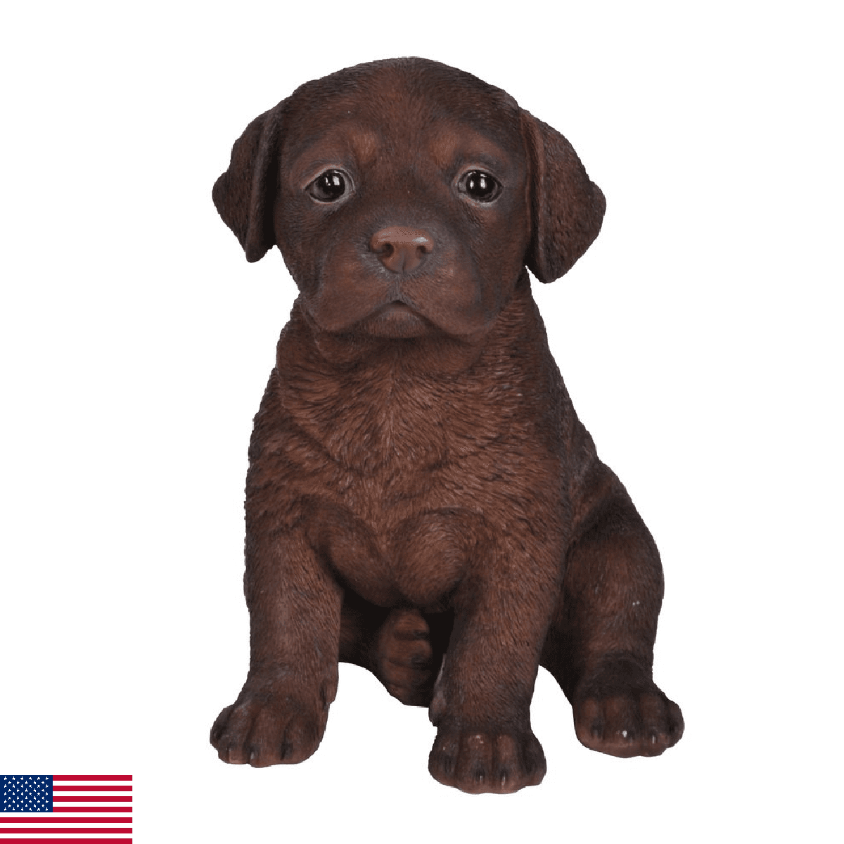 Hi-Line Gift Ltd Labrador Puppy Statue, Chocolate Brown - Image 1