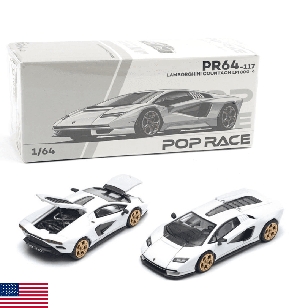 Diecast Collectibles Model Car Compatible with Pop Race 1:64 Lamborghini Countac - Image 1