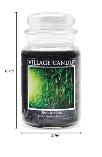 Village Candle Black Bamboo Large Glass Apothecary Jar, Scented Candle, 21.25 oz - Thumbnail 7