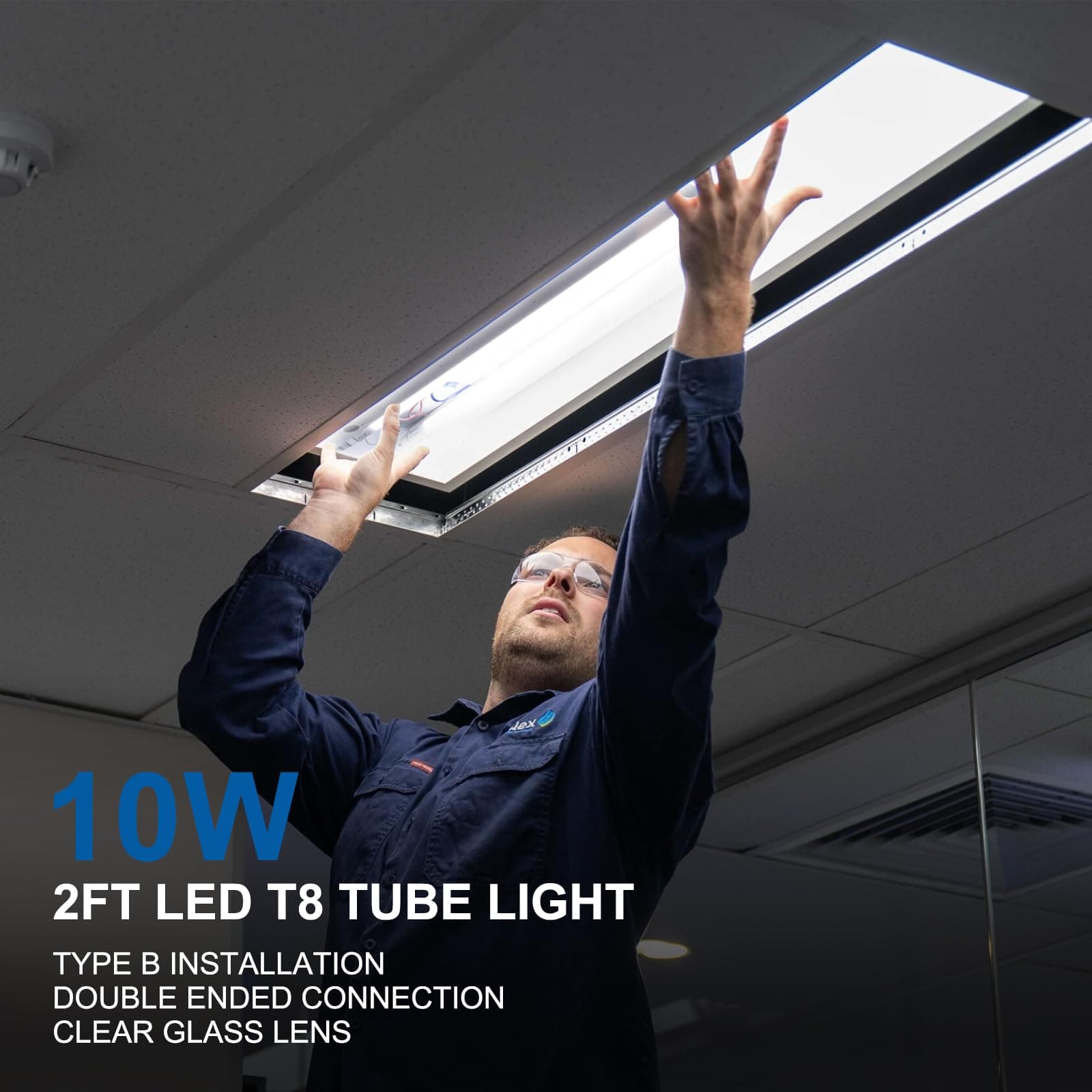 Airseafar 12-Pack T8 LED 2FT Type B Light Bulbs, 10W (24W Equivalent), 5000K, 13 - Thumbnail 4