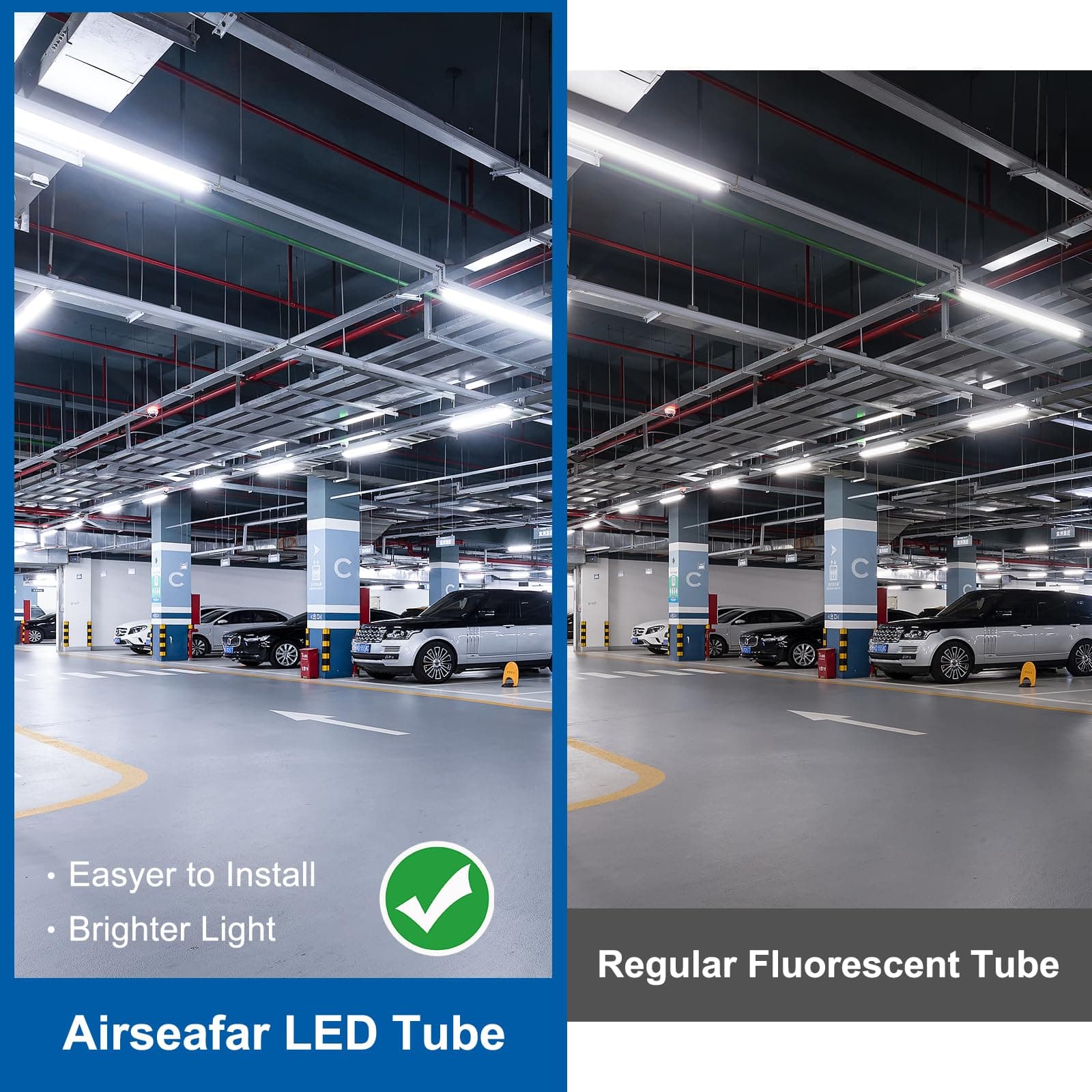 Airseafar 12-Pack T8 LED 2FT Type B Light Bulbs, 10W (24W Equivalent), 5000K, 13 - Thumbnail 5