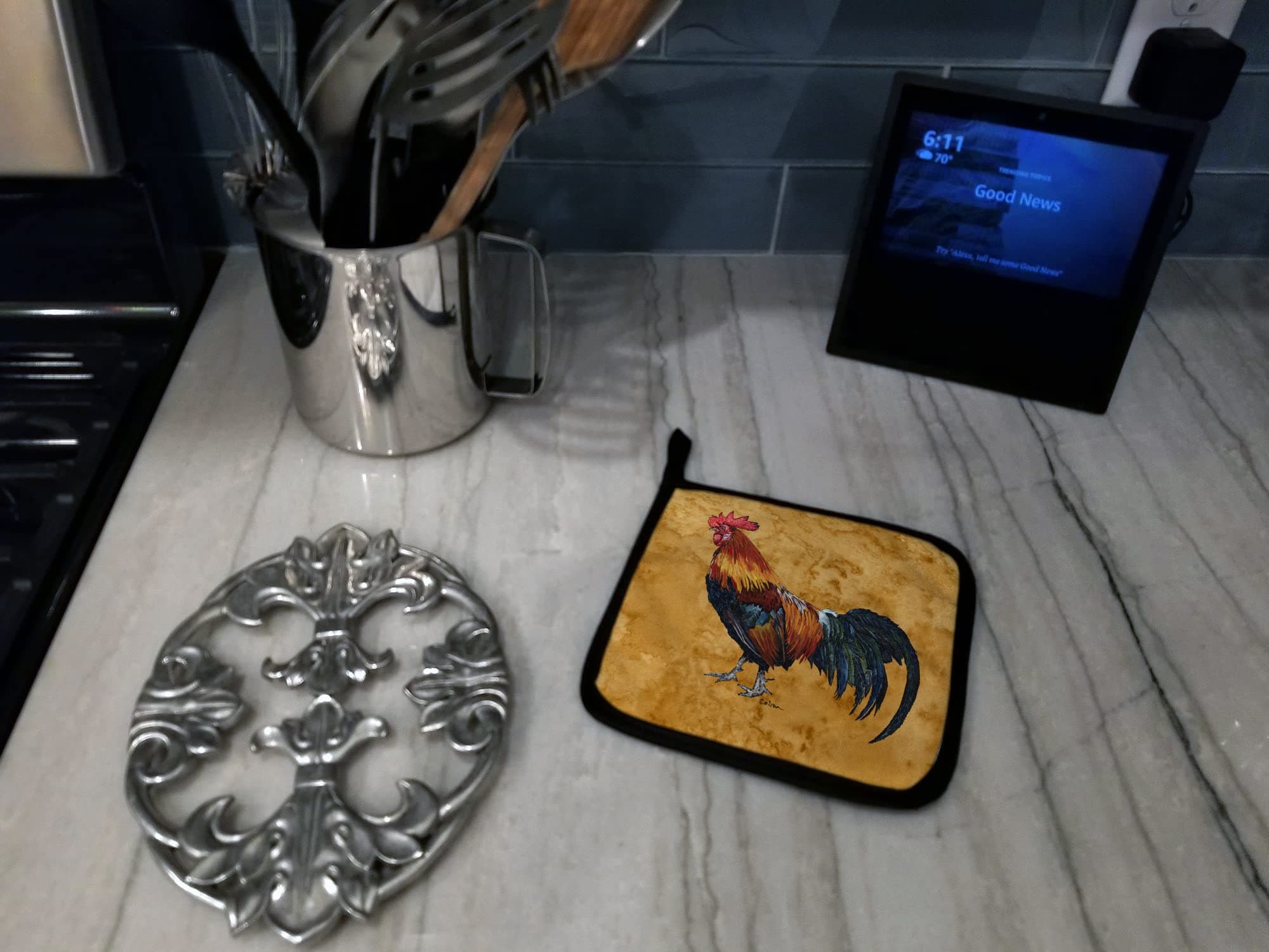 Caroline's Treasures 8651PTHD Rooster Pair of Pot Holders Kitchen Heat Resistant - Thumbnail 3