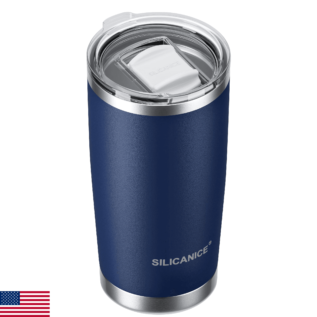 SILICANICE 20oz Vacuum Insulated Tumbler Stainless Steel Travel Mug Navy Blue De - Image 1