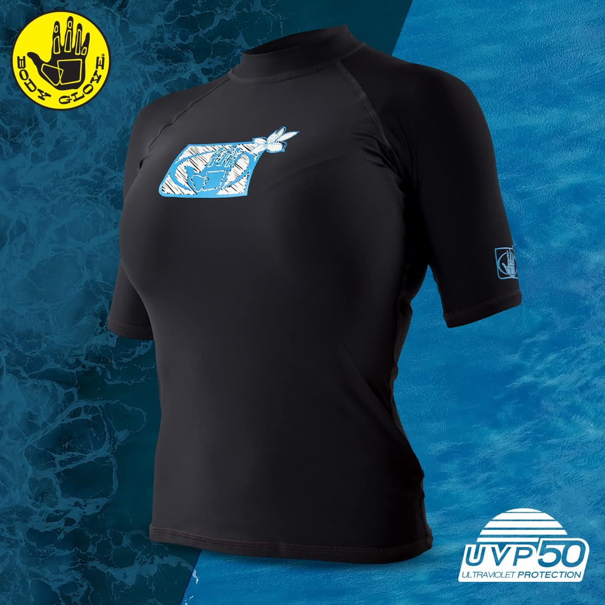 Body Glove Women's Basic Fitted Short Arm Rashguard Black X-Large - Thumbnail 6