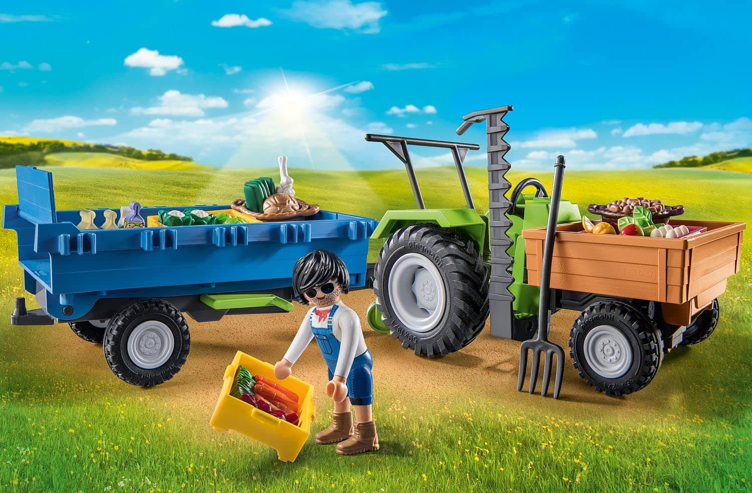 Playmobil Harvester Tractor with Trailer - Thumbnail 3