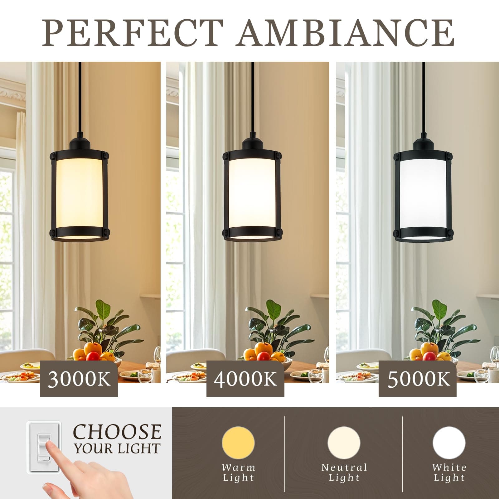 Osimir Black Pendant Lights Kitchen Island, 1-Light Modern Mini Hanging Light Fi - Thumbnail 7