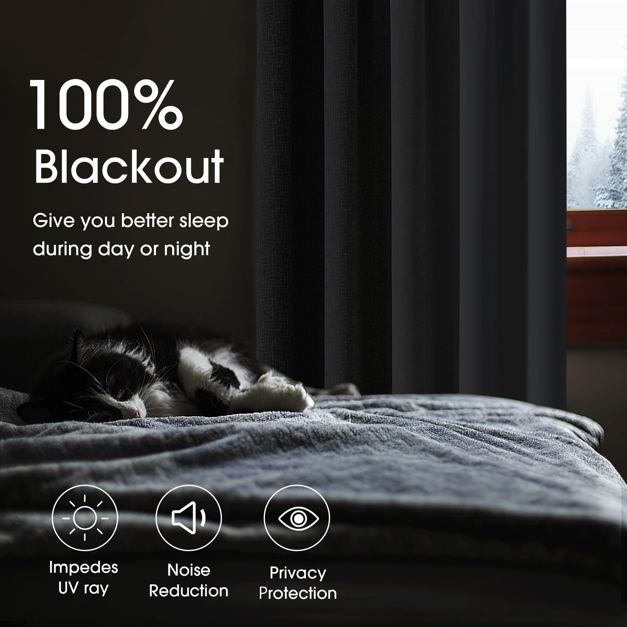 Geomoroccan Ombre 100% Blackout Curtains 90 Inches Long 2 Panels for Bedroom Liv - Thumbnail 2